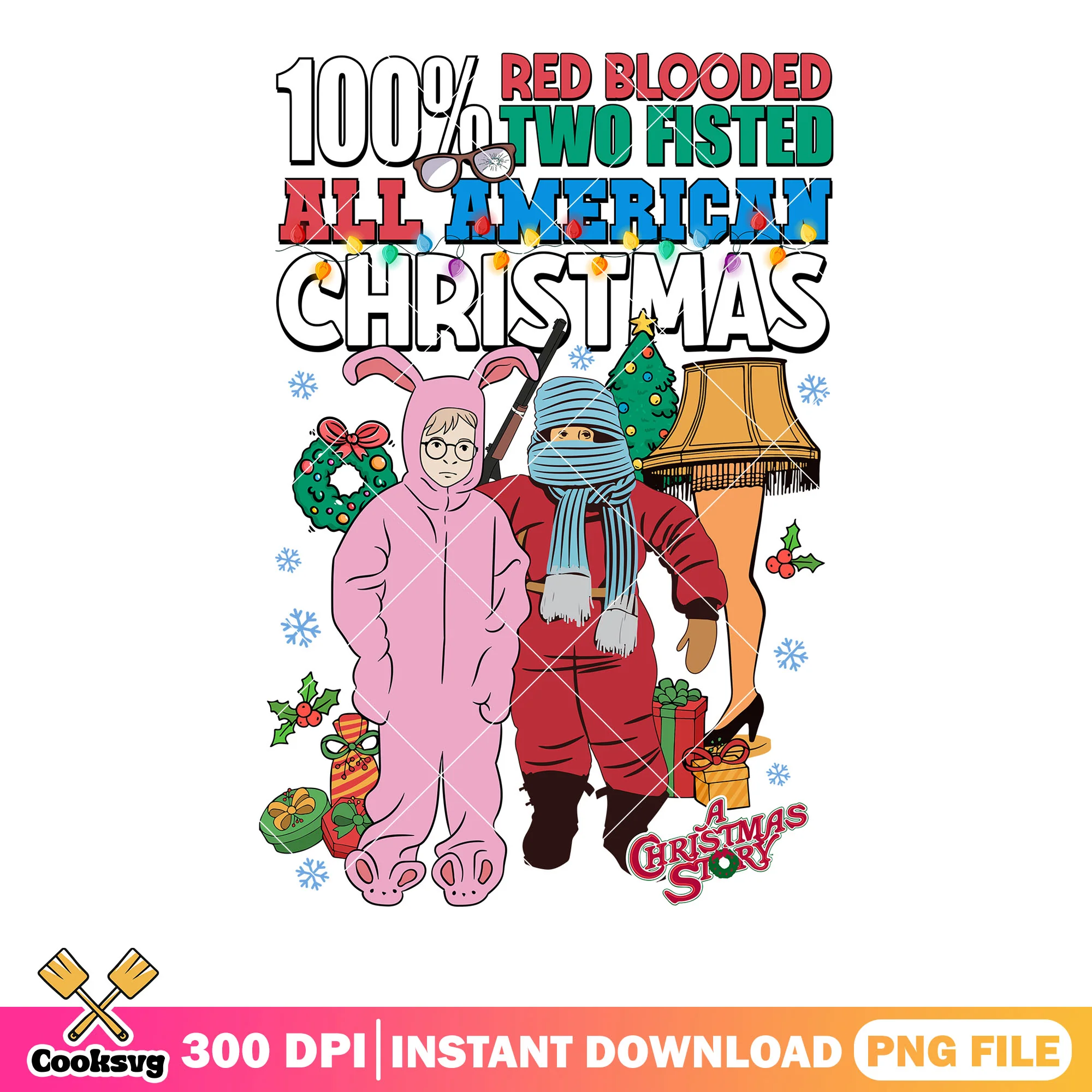 !00 red blooded two fisted all america christmas png, merry christmas png