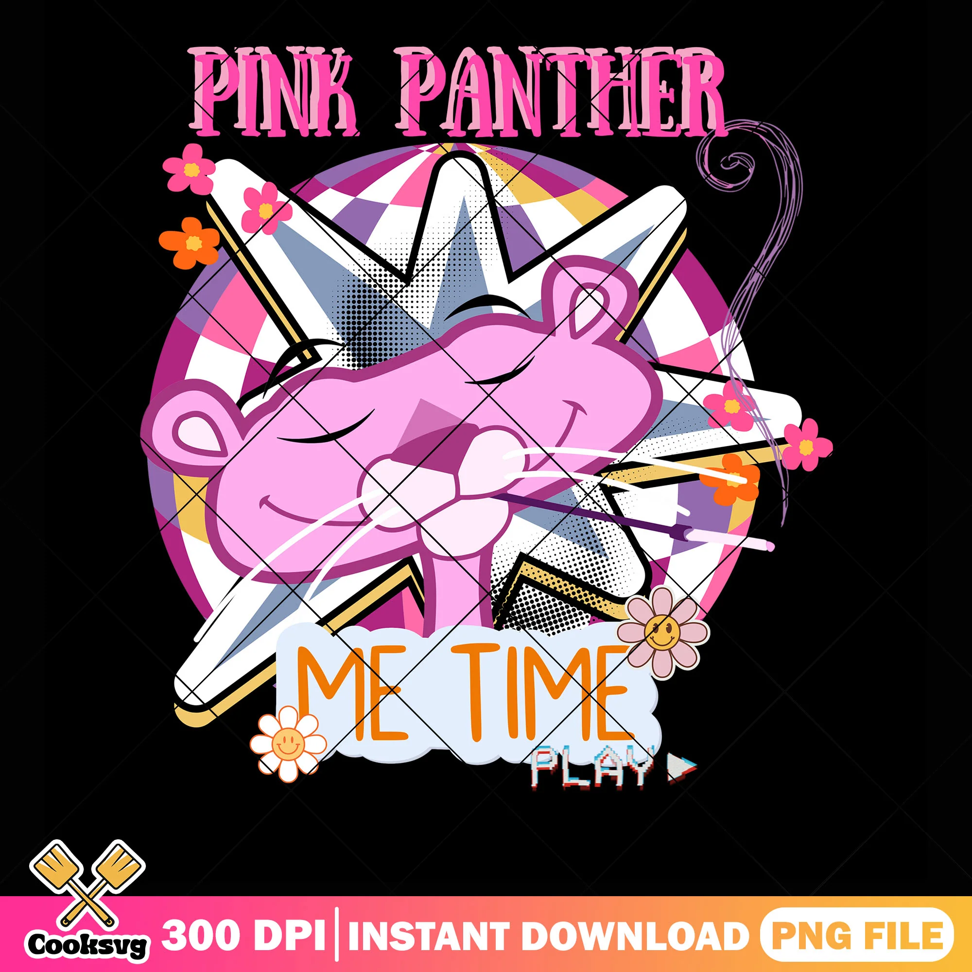 90s Cartoon png, relaxing pink panther cartoon png, Pink panther me time png