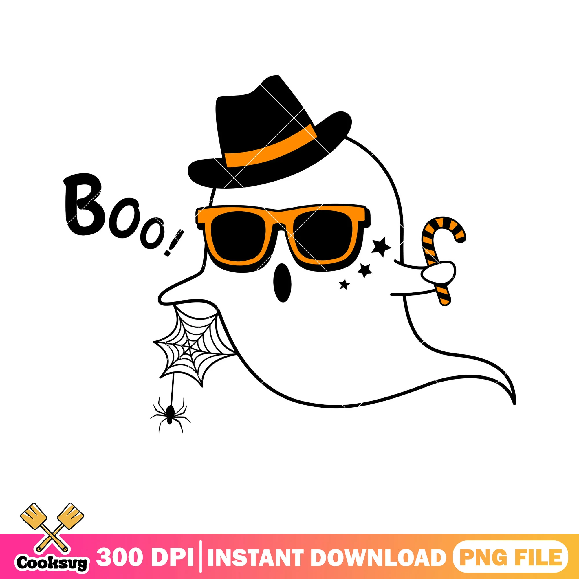 90s style Baby ghost spider web png, sunglasses png, scary halloween png