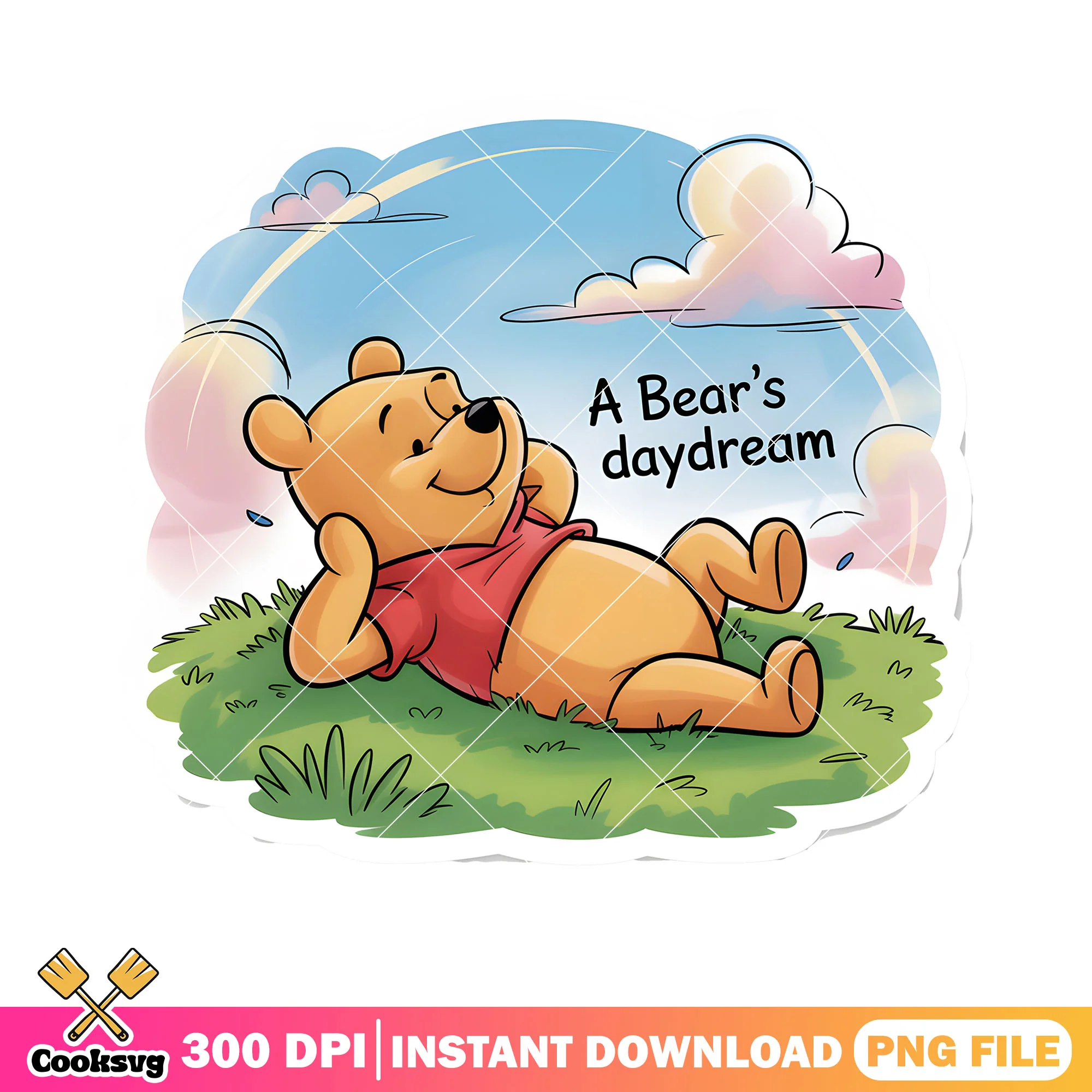 A bear daydream png, disney pooh bear png, winnie the pooh png