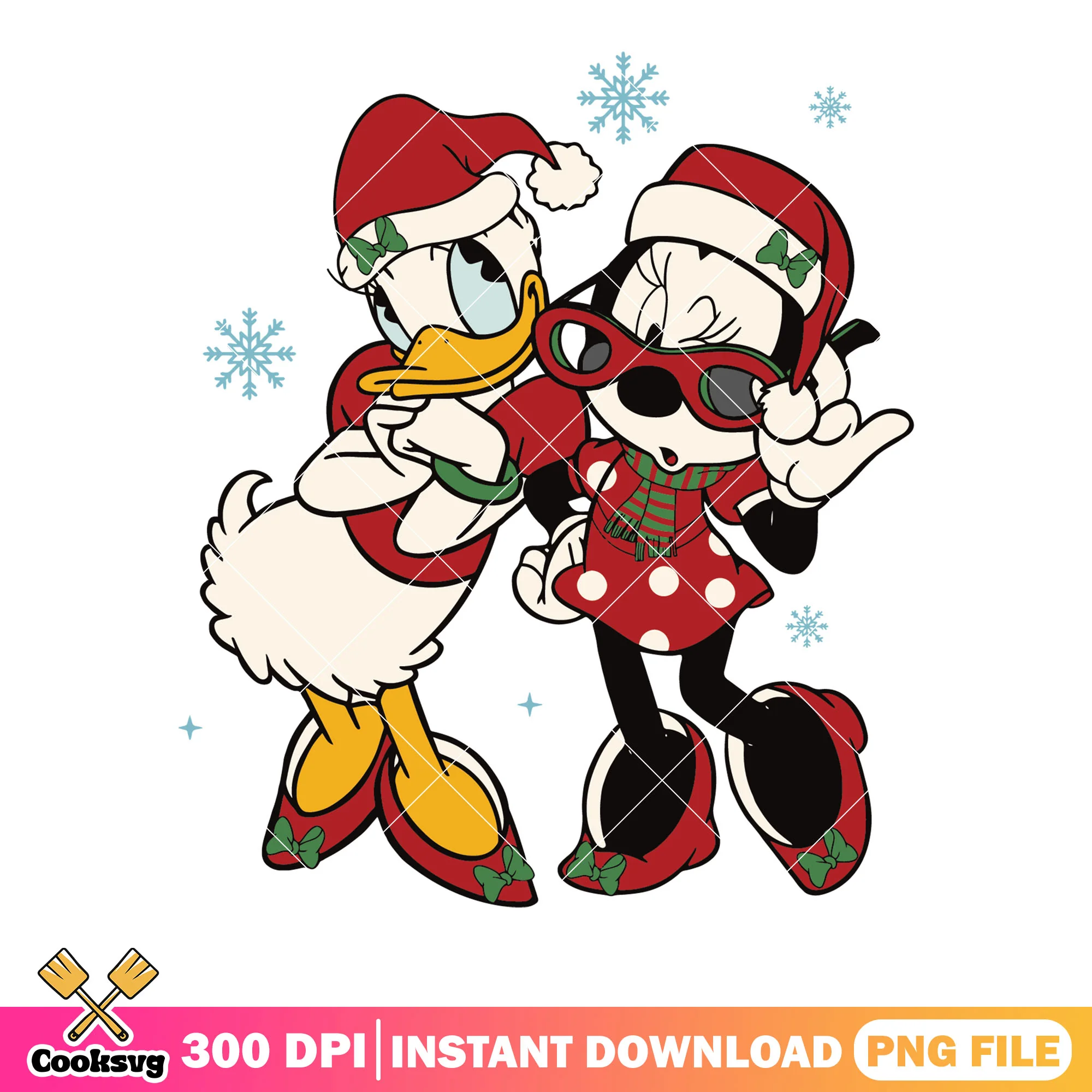 A little christmas sister png, mickey and friends png, daisy duck png