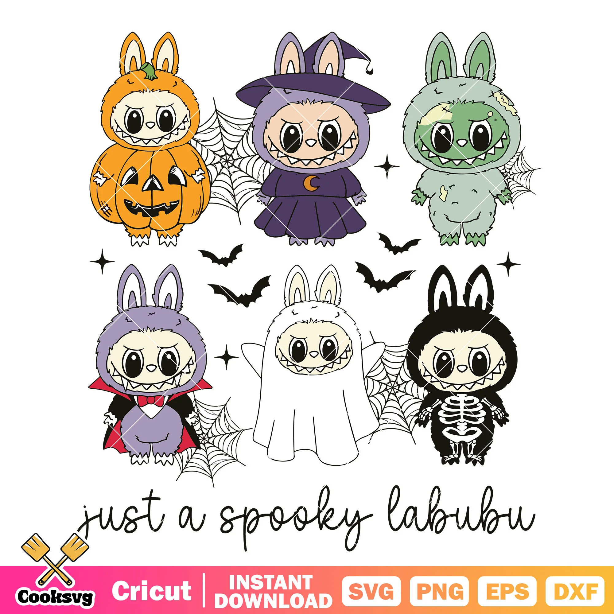 A spooky labubu horror svg, spooky labubu svg, labubu halloween svg