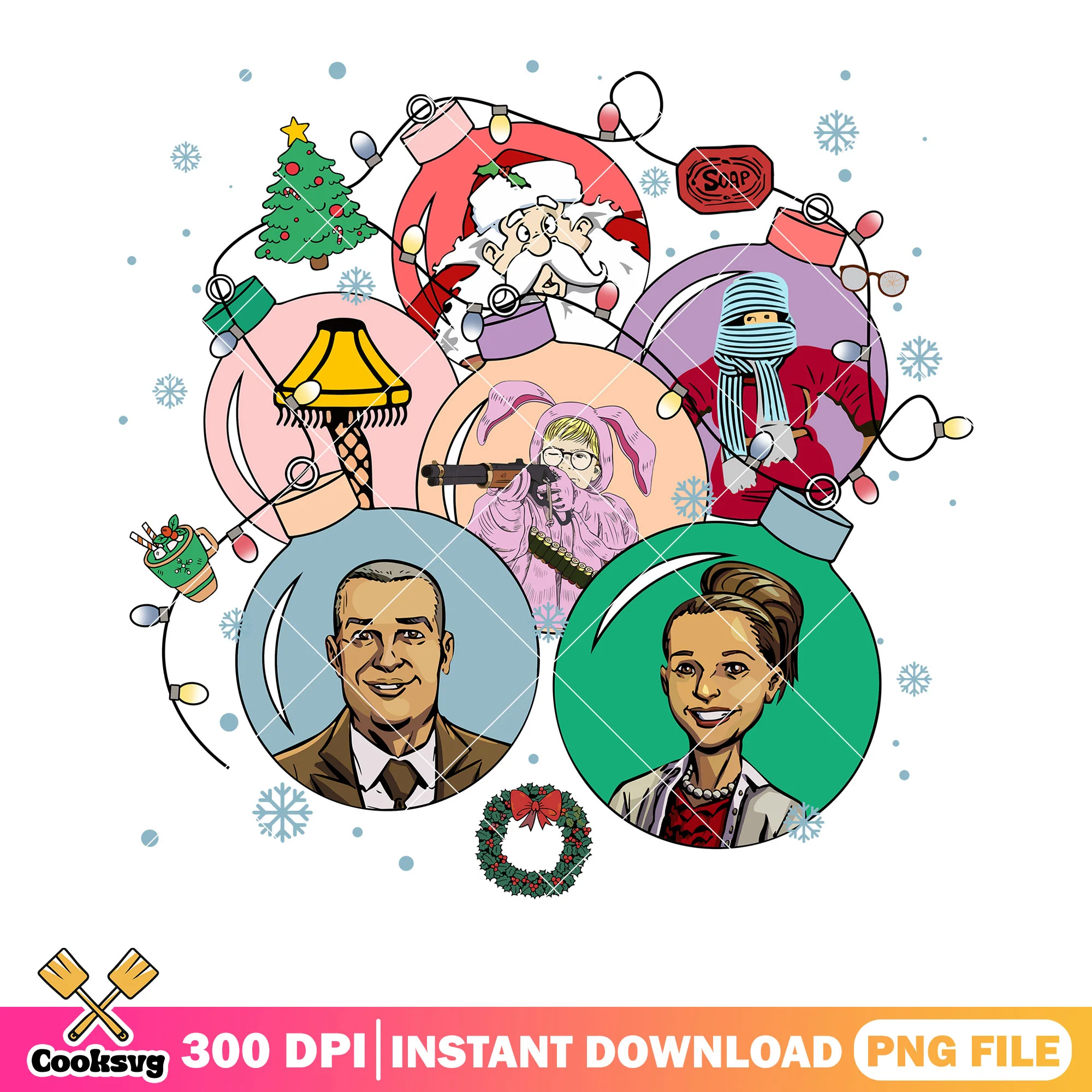 A story for stringlight png, christmas decore png, a christmas story png