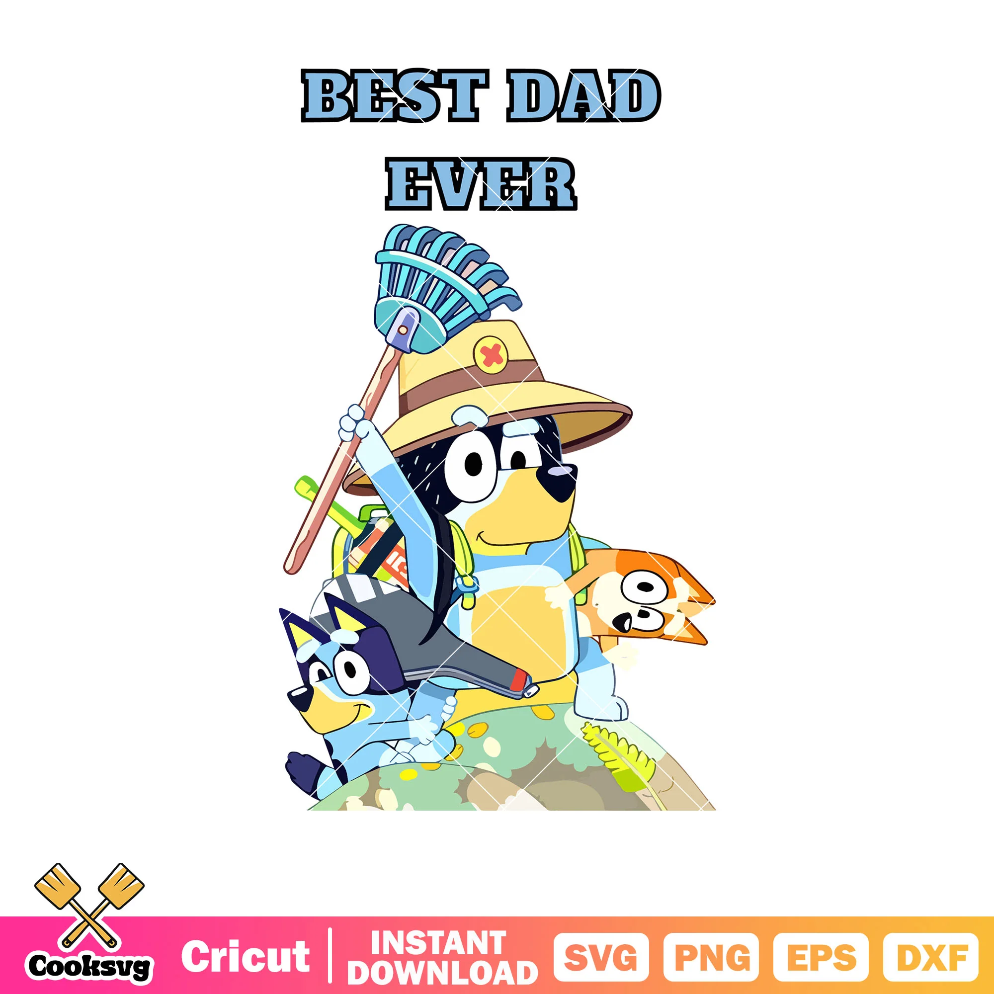 Activity guide best dad ever svg, father's day bluey gift svg, cartoon bluey svg