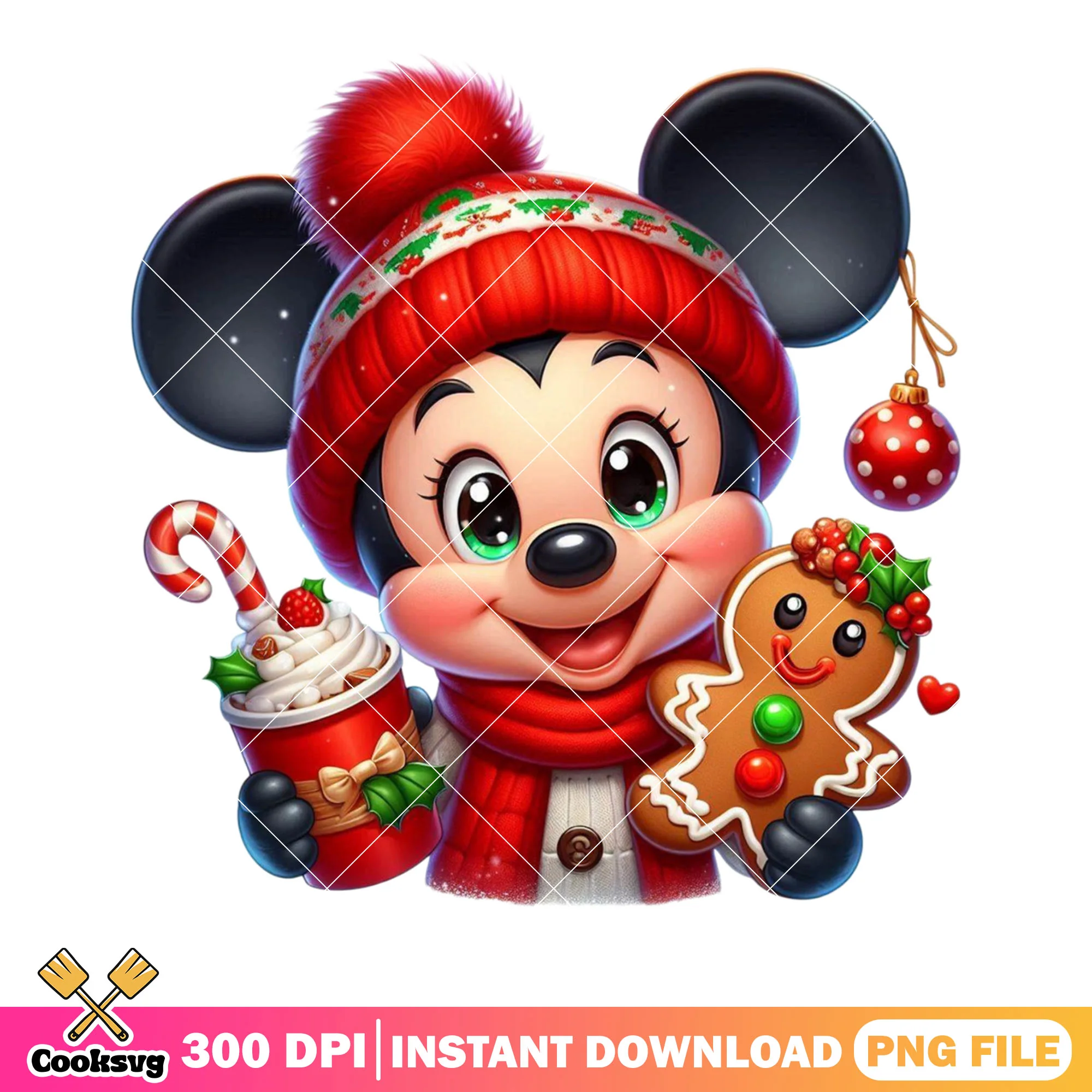 Adorable christmas mickey png, disney christmas png, mickey mouse png