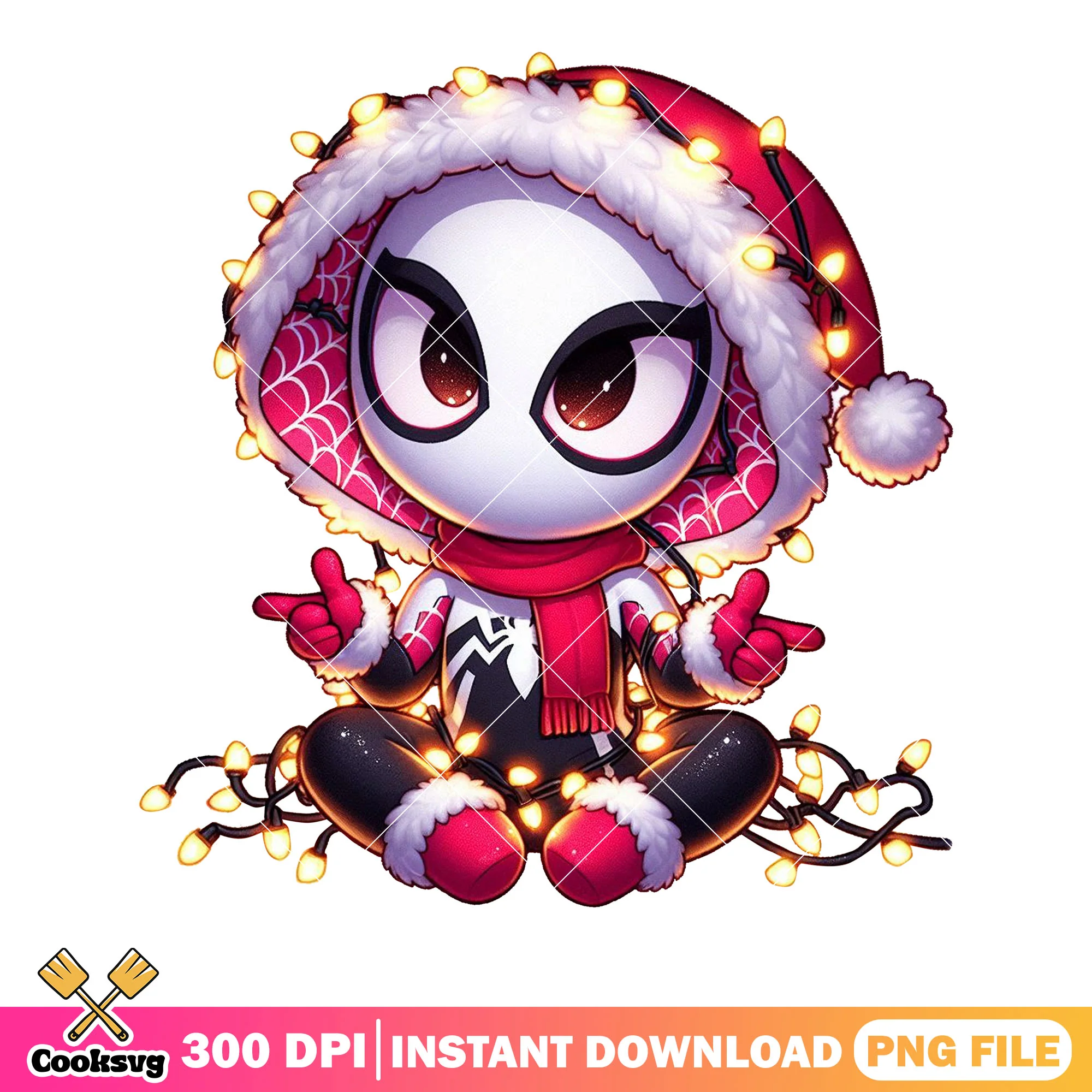Adorable gwen spidy png, gwen stacy png, christmas poster png