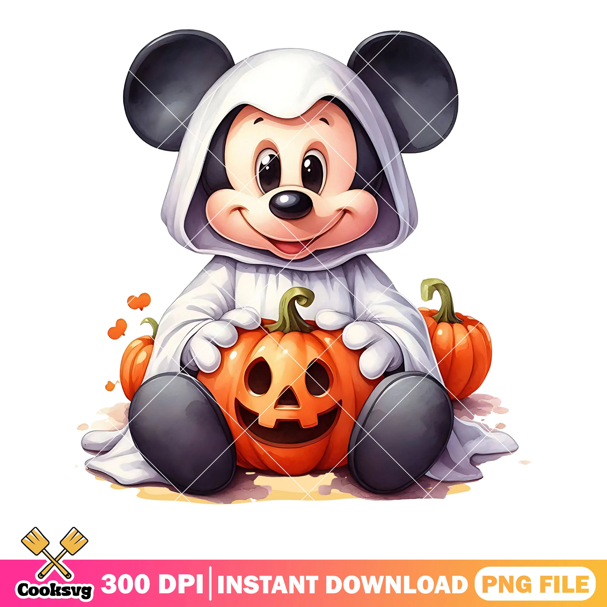 Adorable mickey mouse png, jack o lanter png, disney halloween png