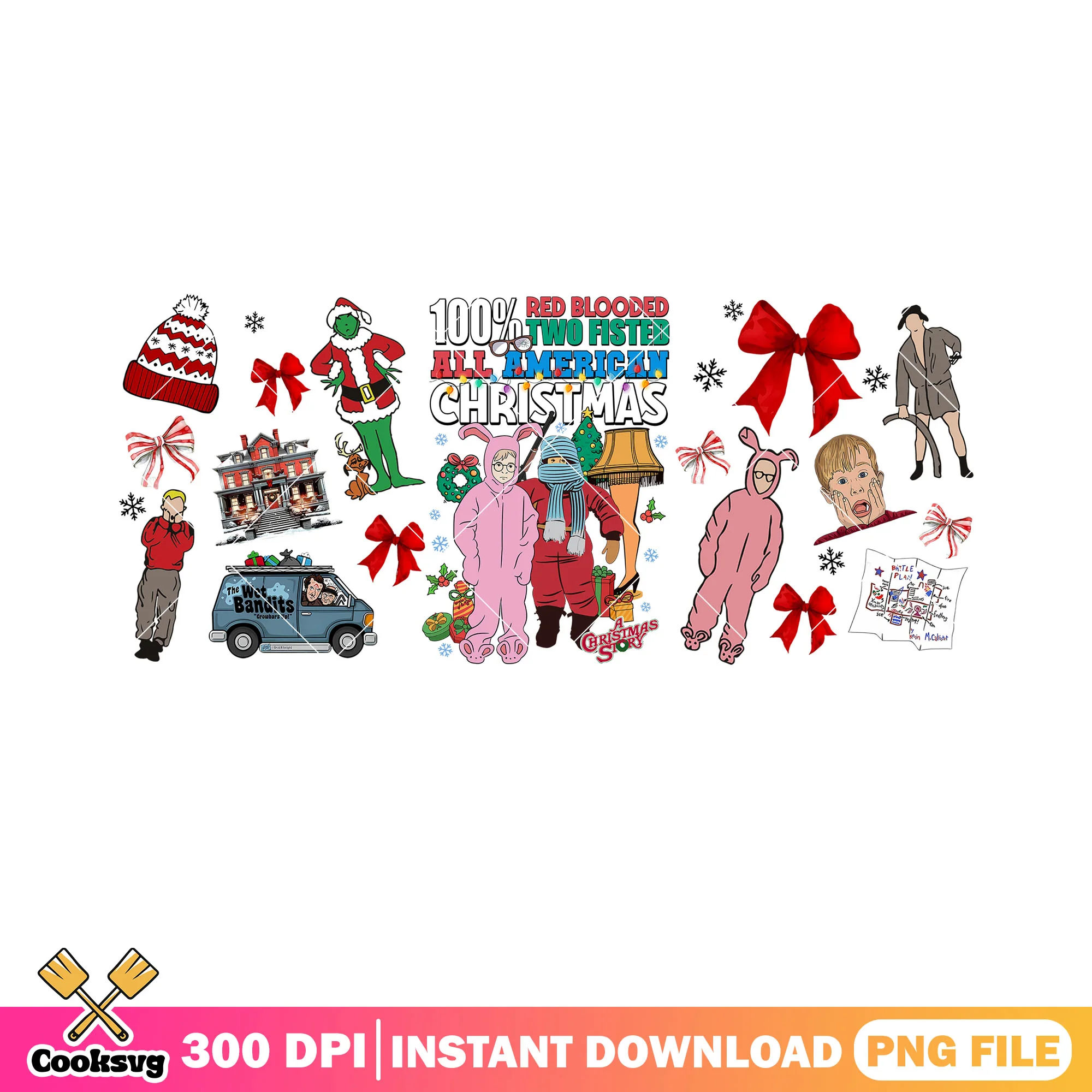 All american christmas png, christmas movies png, home alone png