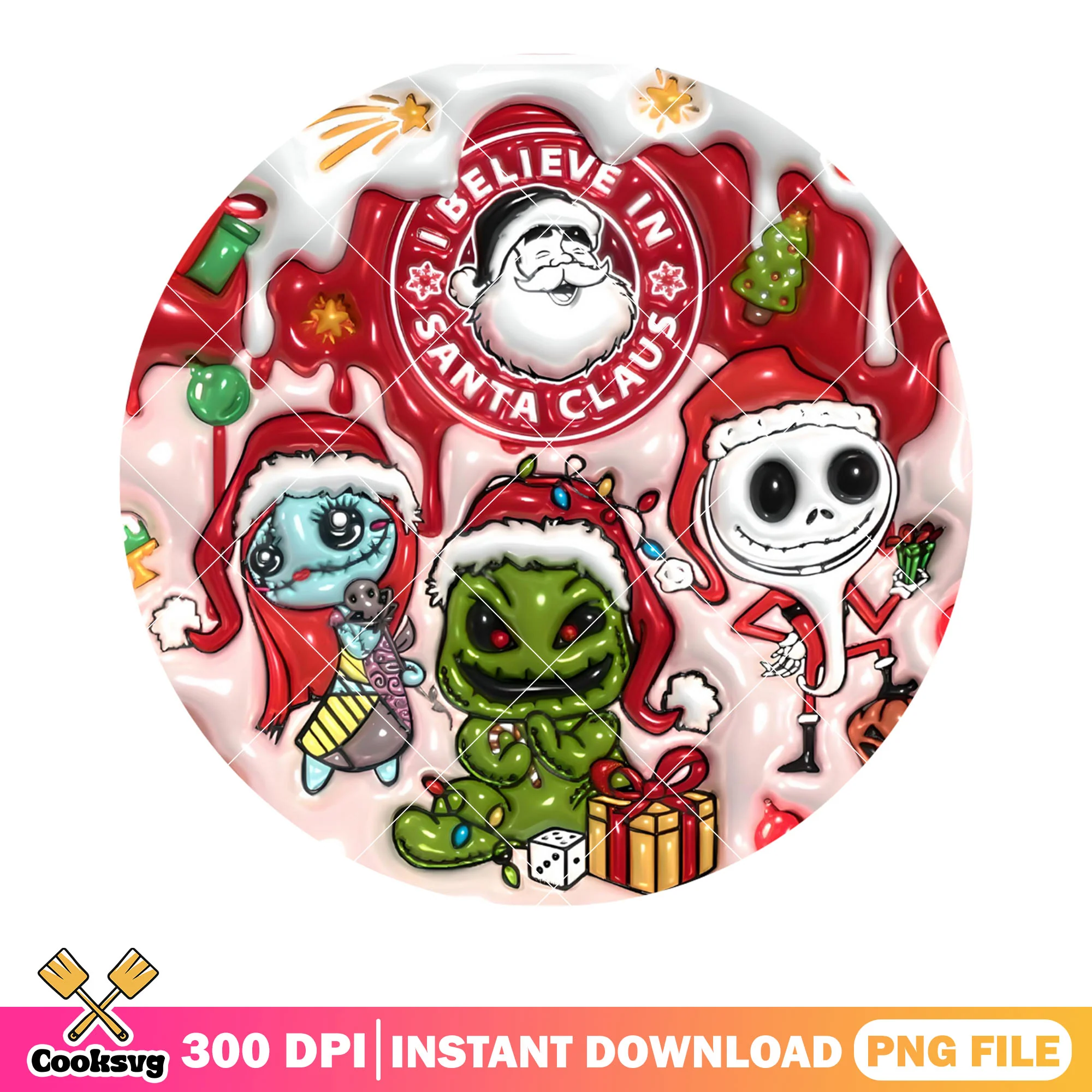 All my believe in santa png, oogie boogie png, jack skelington png