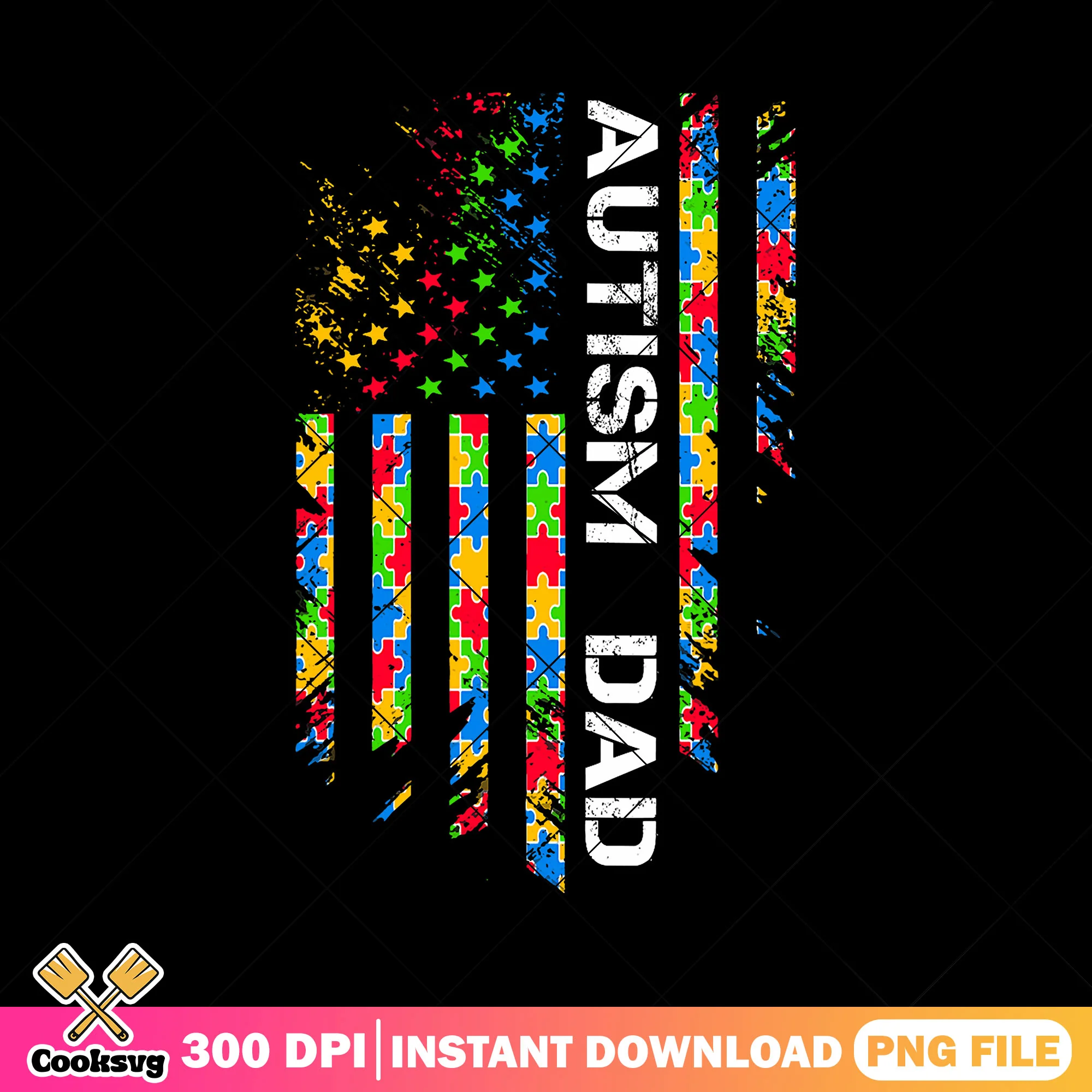 American autism dad png, usa flag png, autism awareness png, fathers day png
