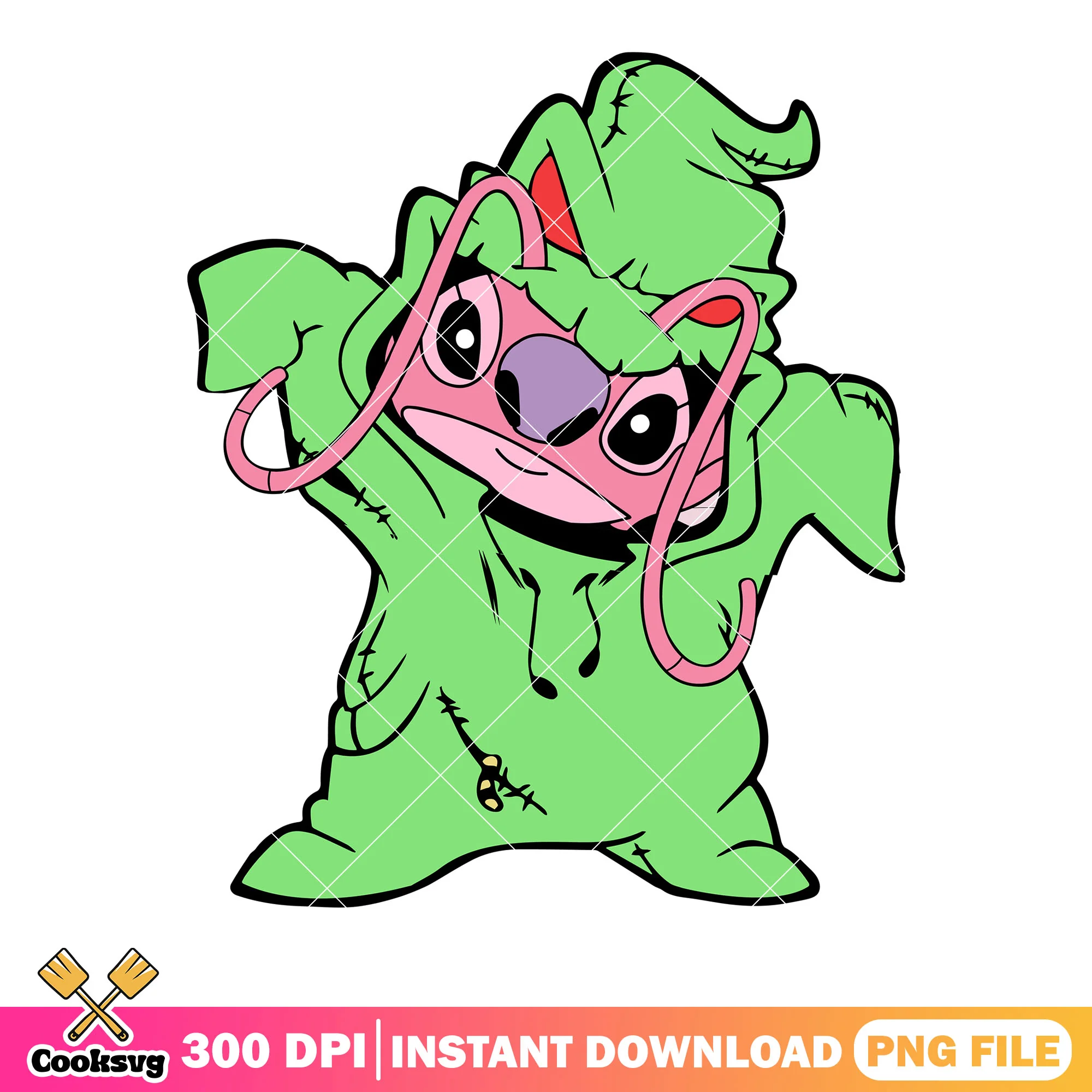 Angel boogle oogie png, cute halloween png, experiment 64 png
