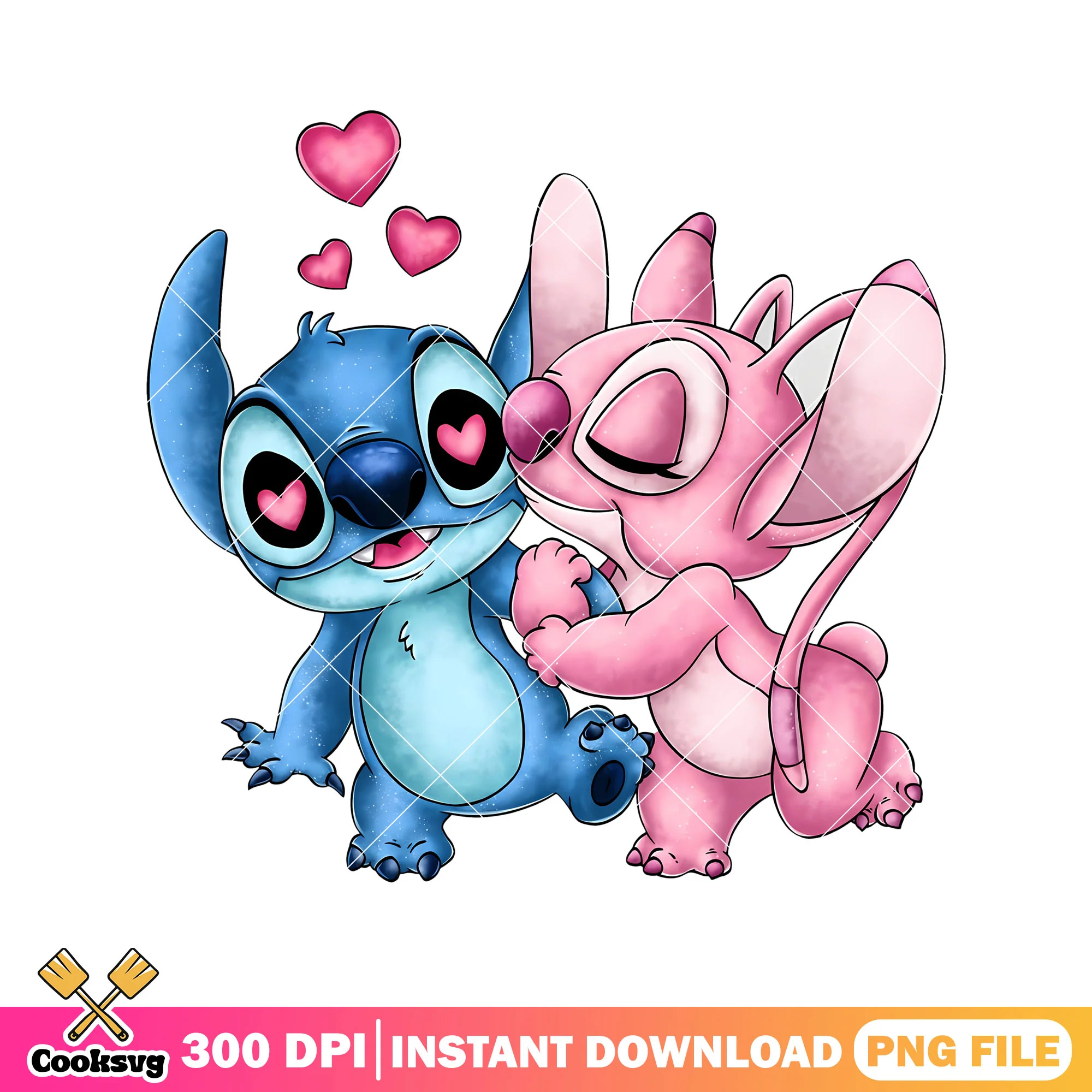 Angel love stitch valentine png, stitch valentine png, love valentine png