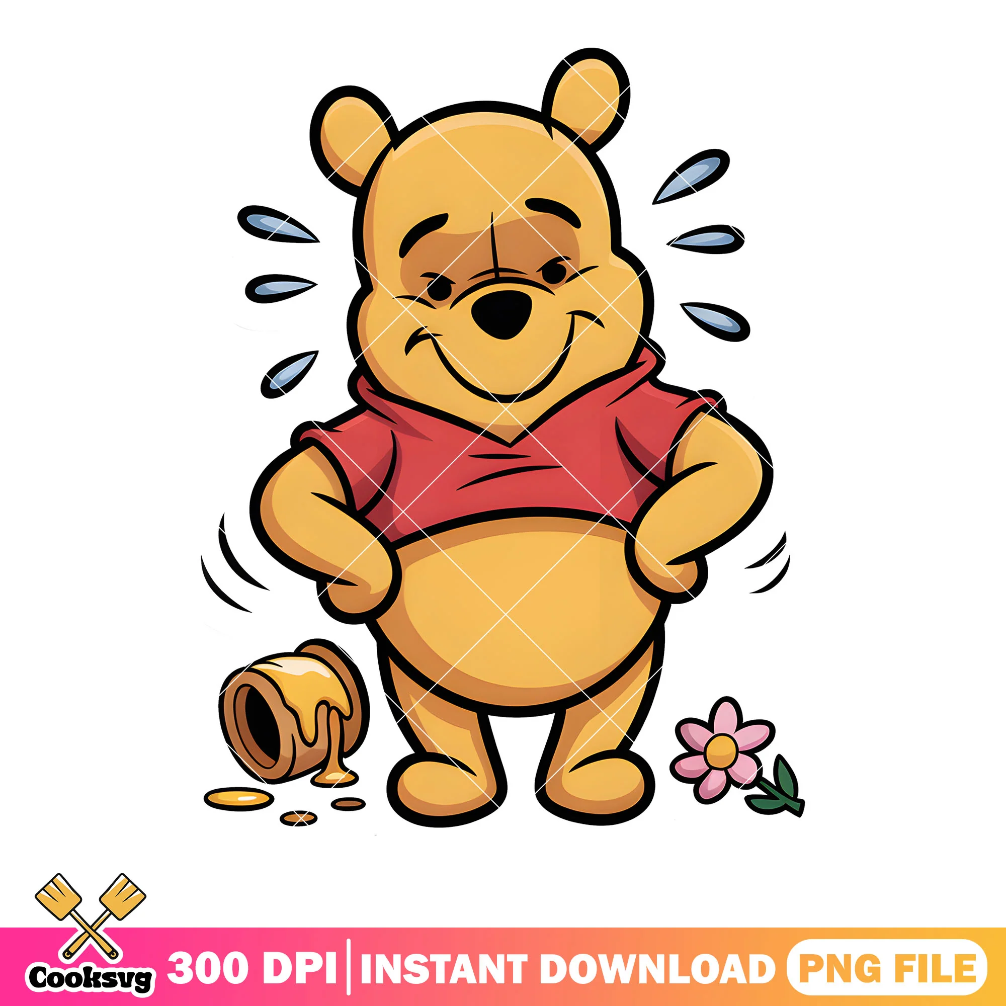 Angry pooh poster honey png, cute pooh bear png, pooh poster png