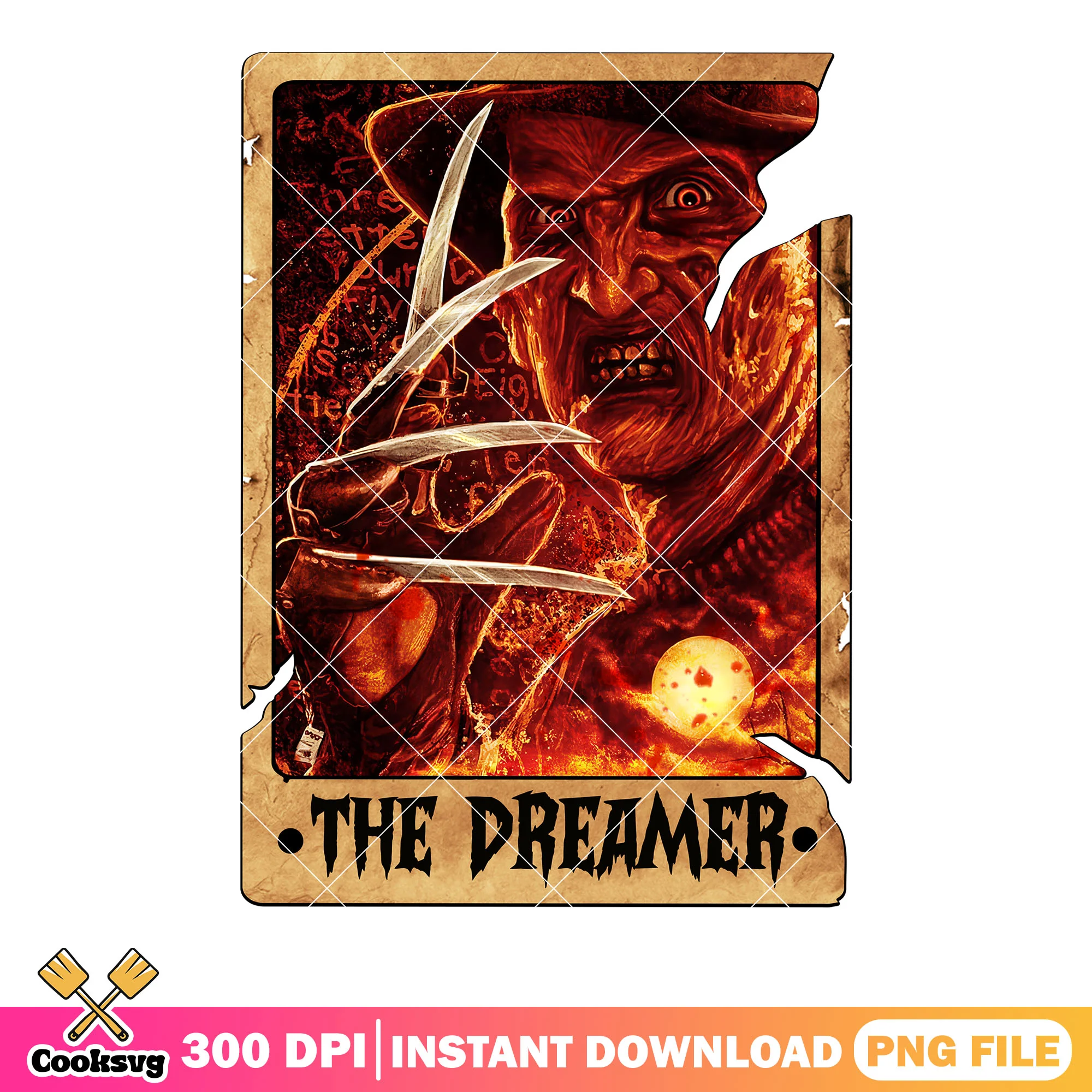 Angry red eyes freddy krueger png, nightmare png, scary art png