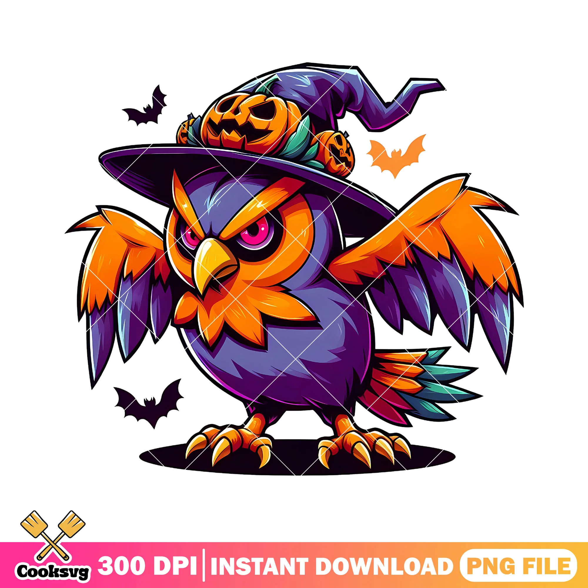 Animated Halloween Owl png, halloween decor png, cartoon png