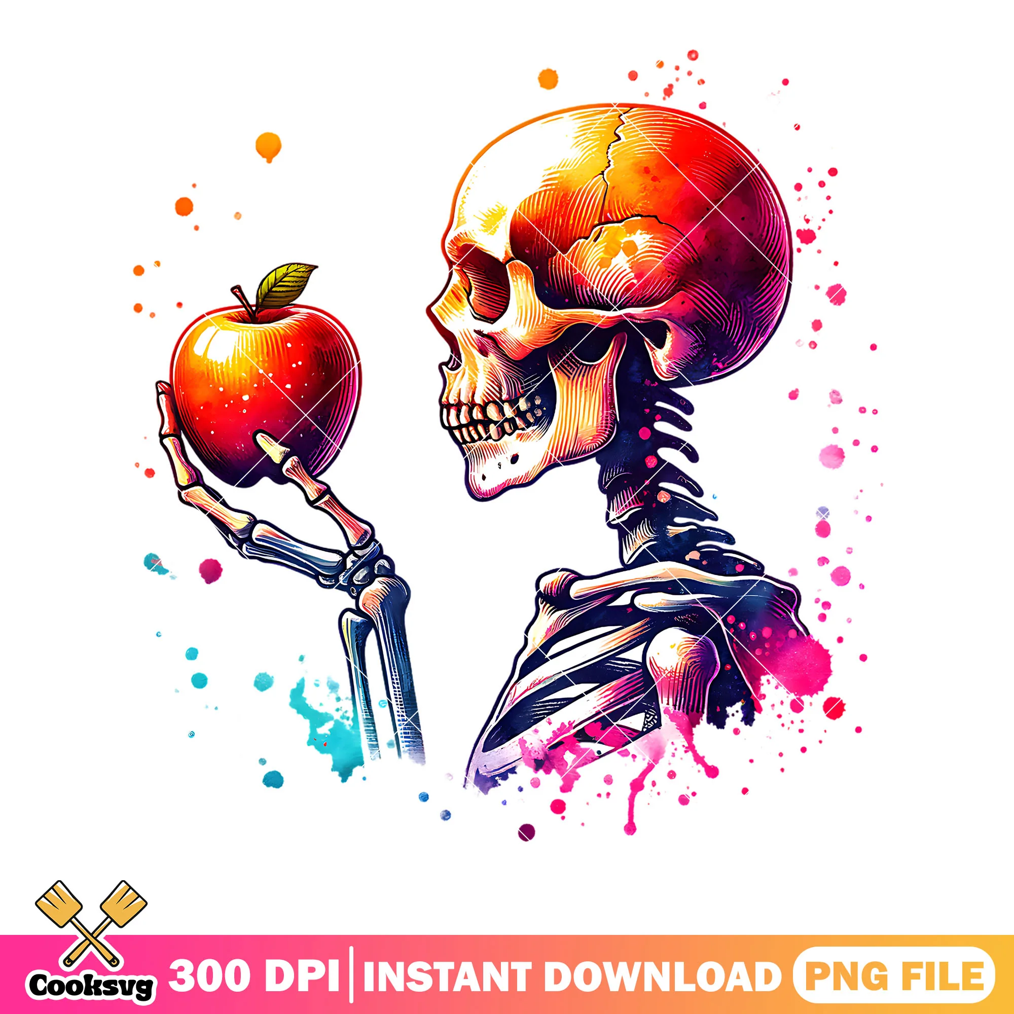Apple is about to be eaten png, skeleton costumes png, halloween png