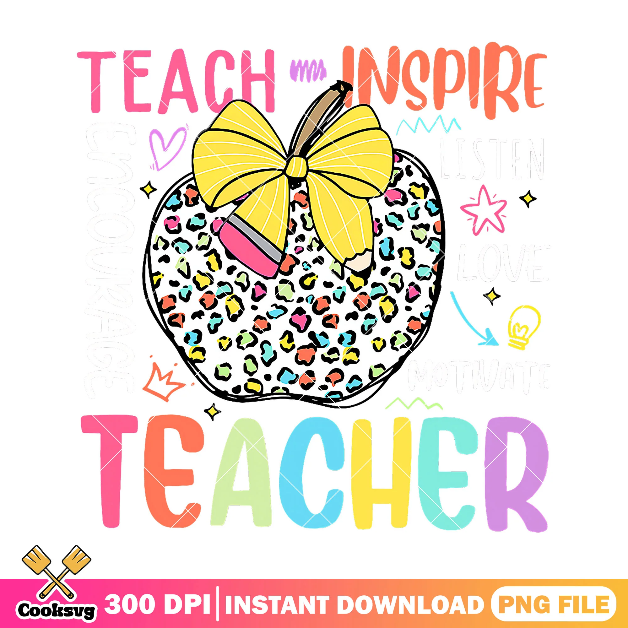 Apple with yellow bow png, big apple png, back to school font png