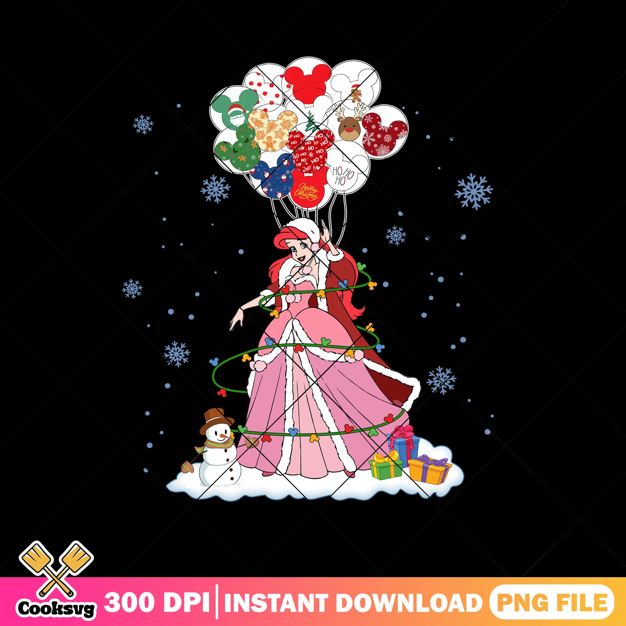 Ariel christmas stuff png, ariel little mermaid png, spirit christmas png