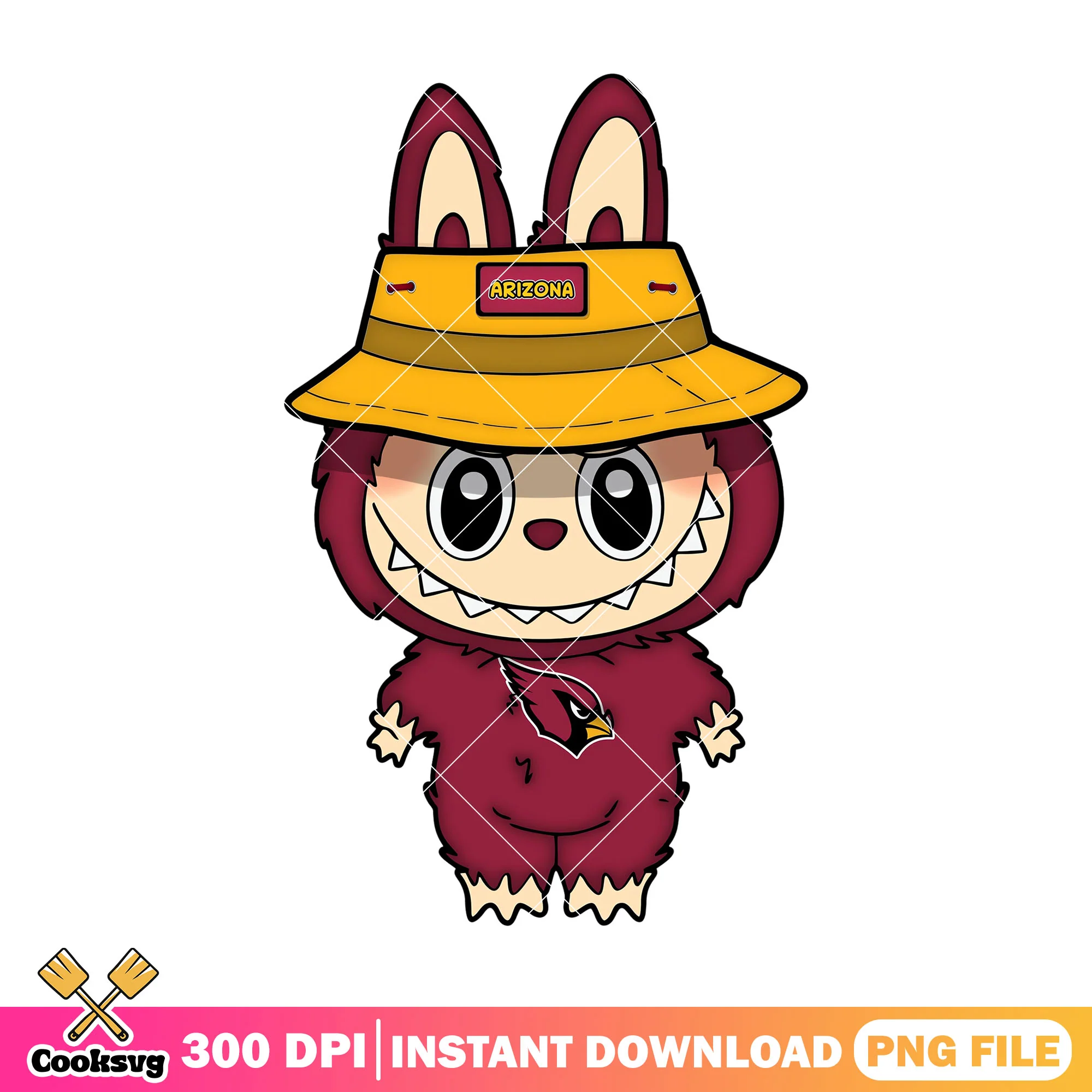 Arizona labubu baseball team png, labubu cute png, labubu monster png