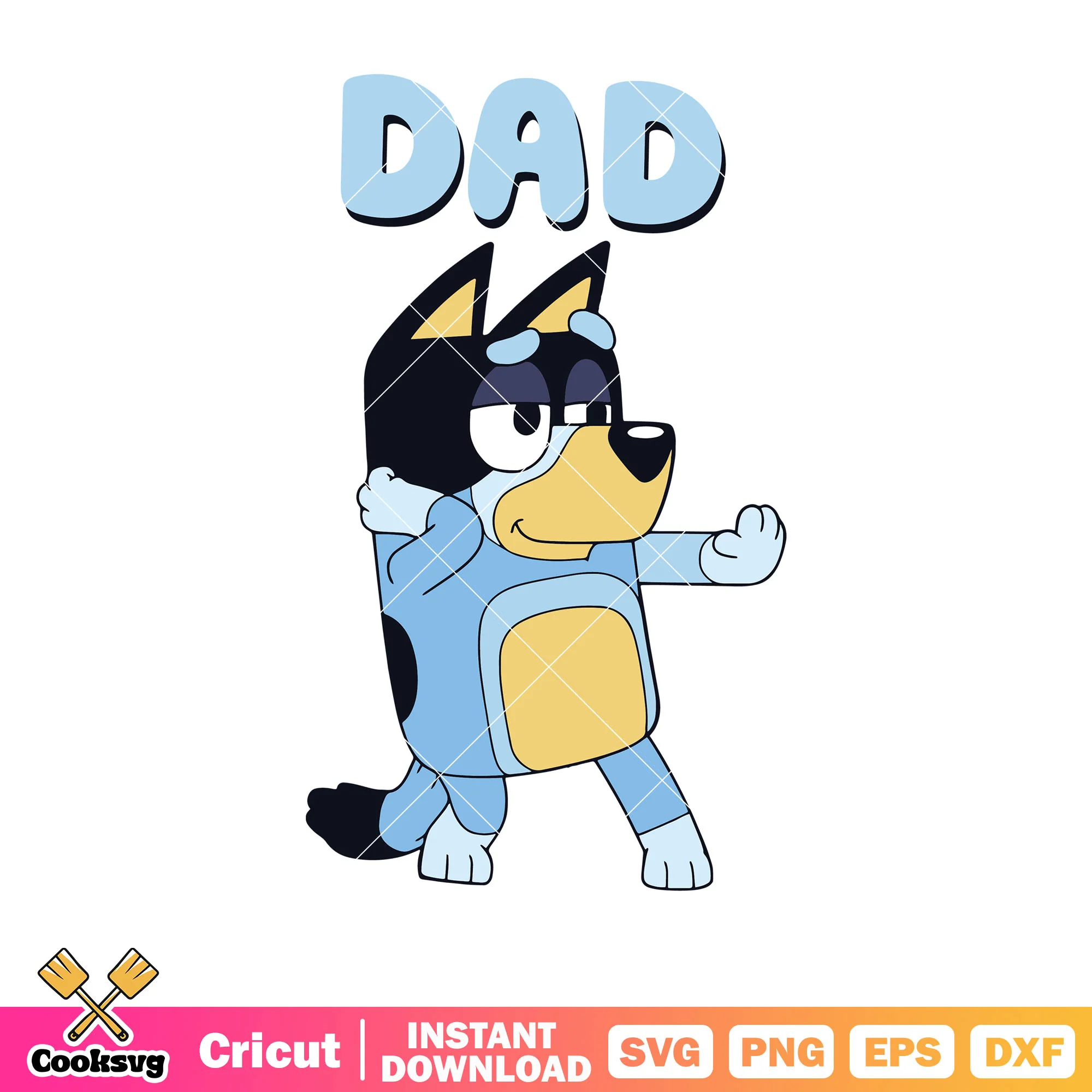 Art bandit heeler bluey dad svg, bluey episodes svg, cartoon bluey svg