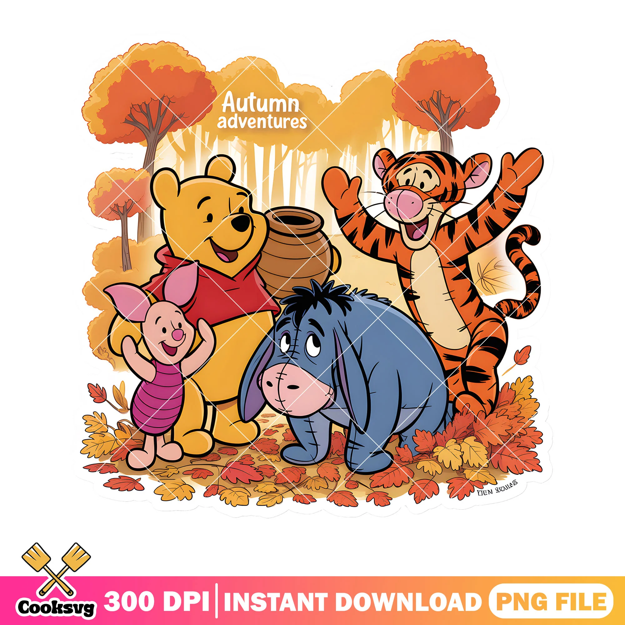 Atumn adventure pooh png, winnie the pooh png, pooh friends png