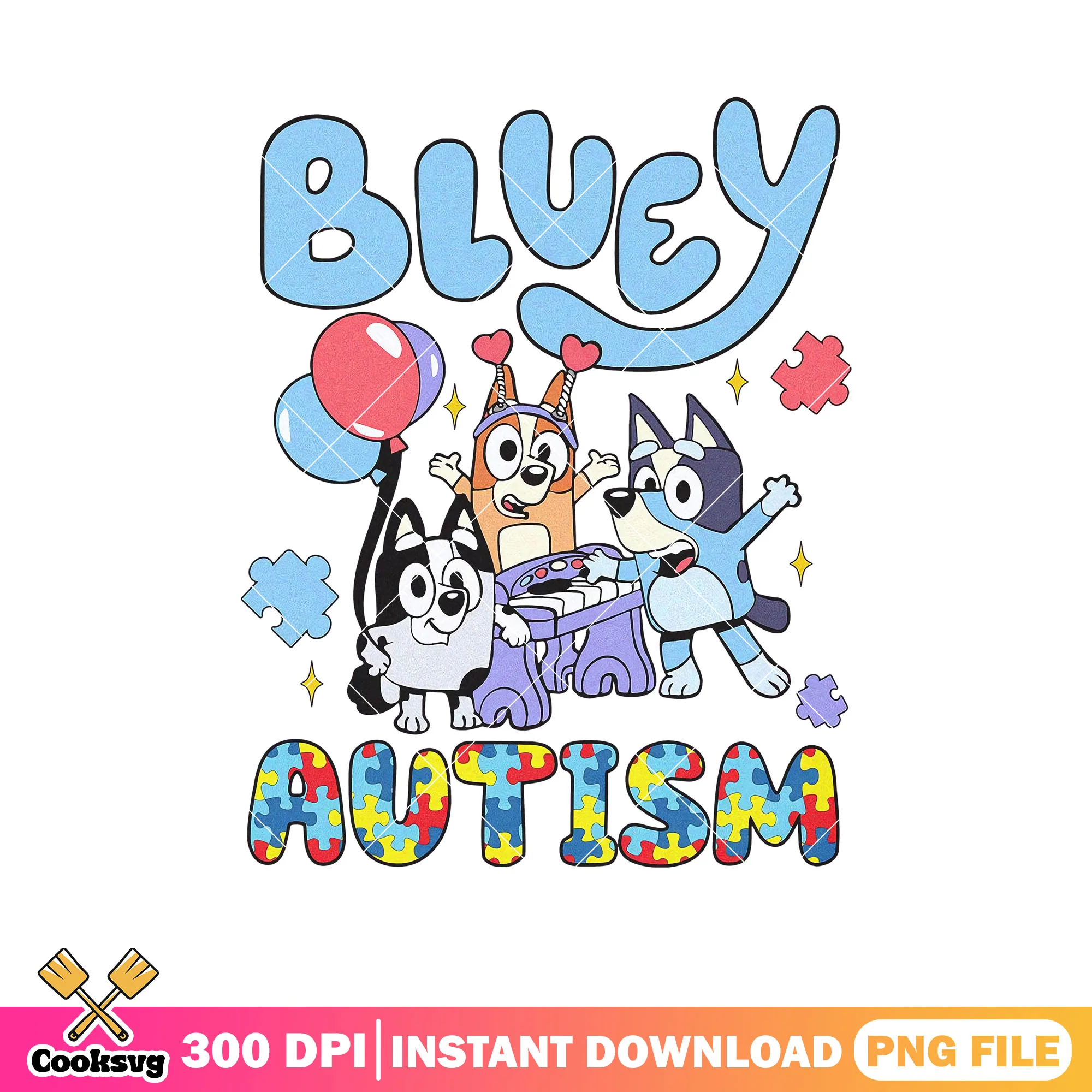 Autism bluey dog friends events png, bluey balloon png, bluey figures png