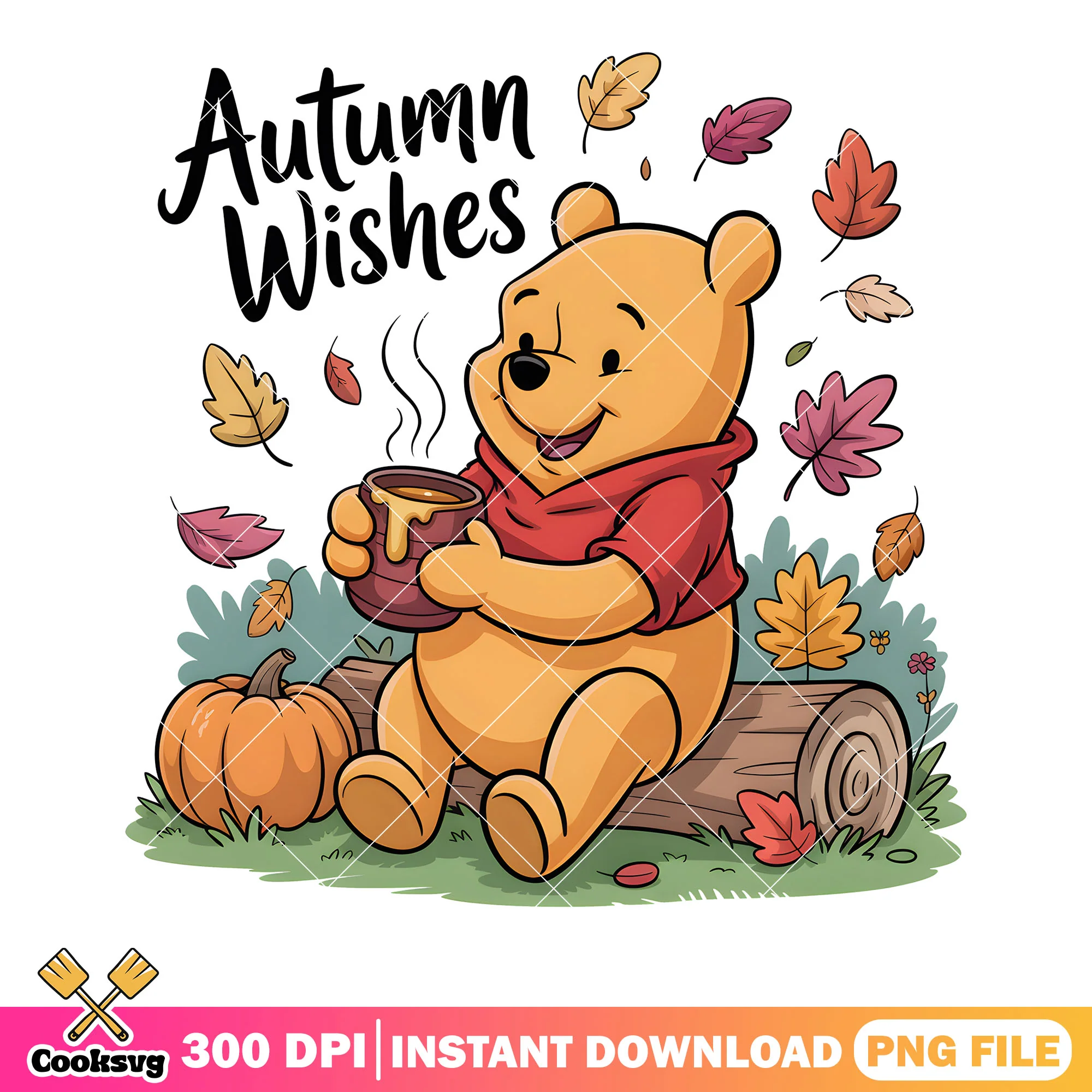 Autumn wishes pooh png winnie the pooh png, disney pooh png