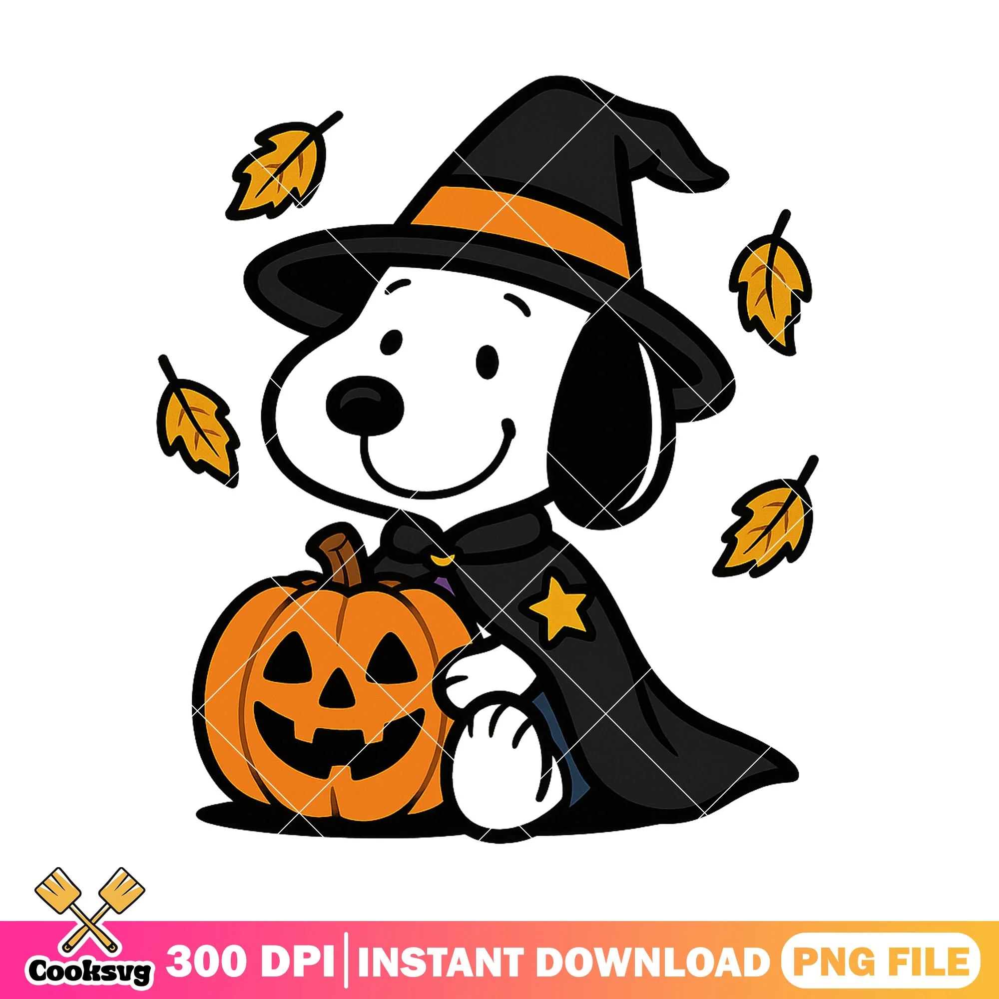 Autumn witch snoopy png, snoopy halloween png, spirit halloween png