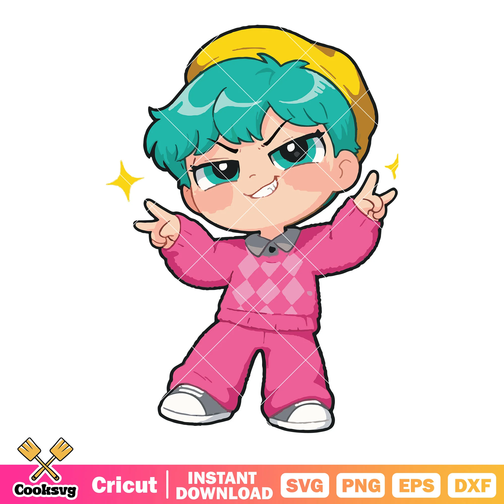 Baby chibi hi pose svg, kpop hunters svg, baby saja svg