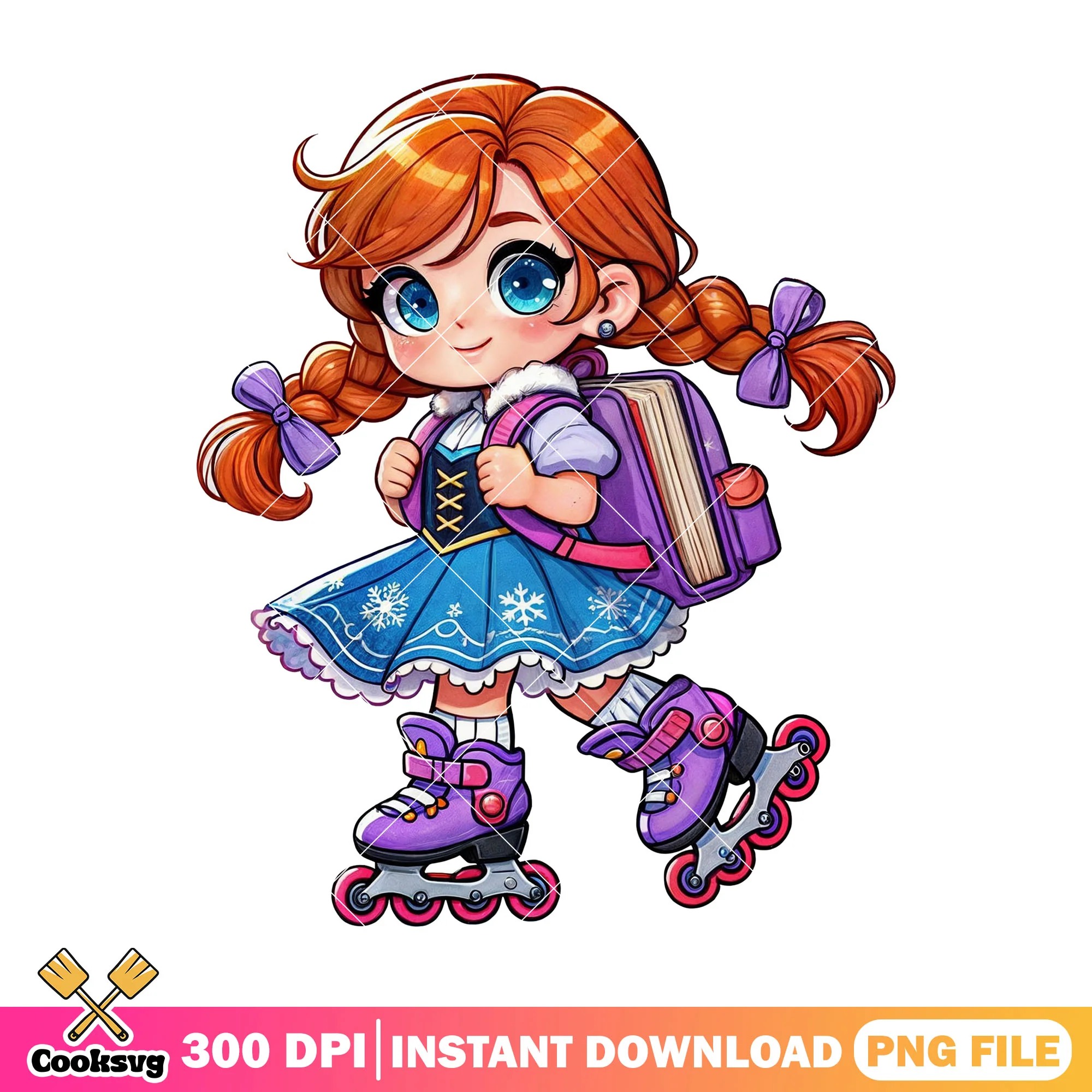 Baby girl going school png, back to school student png, cute girl png