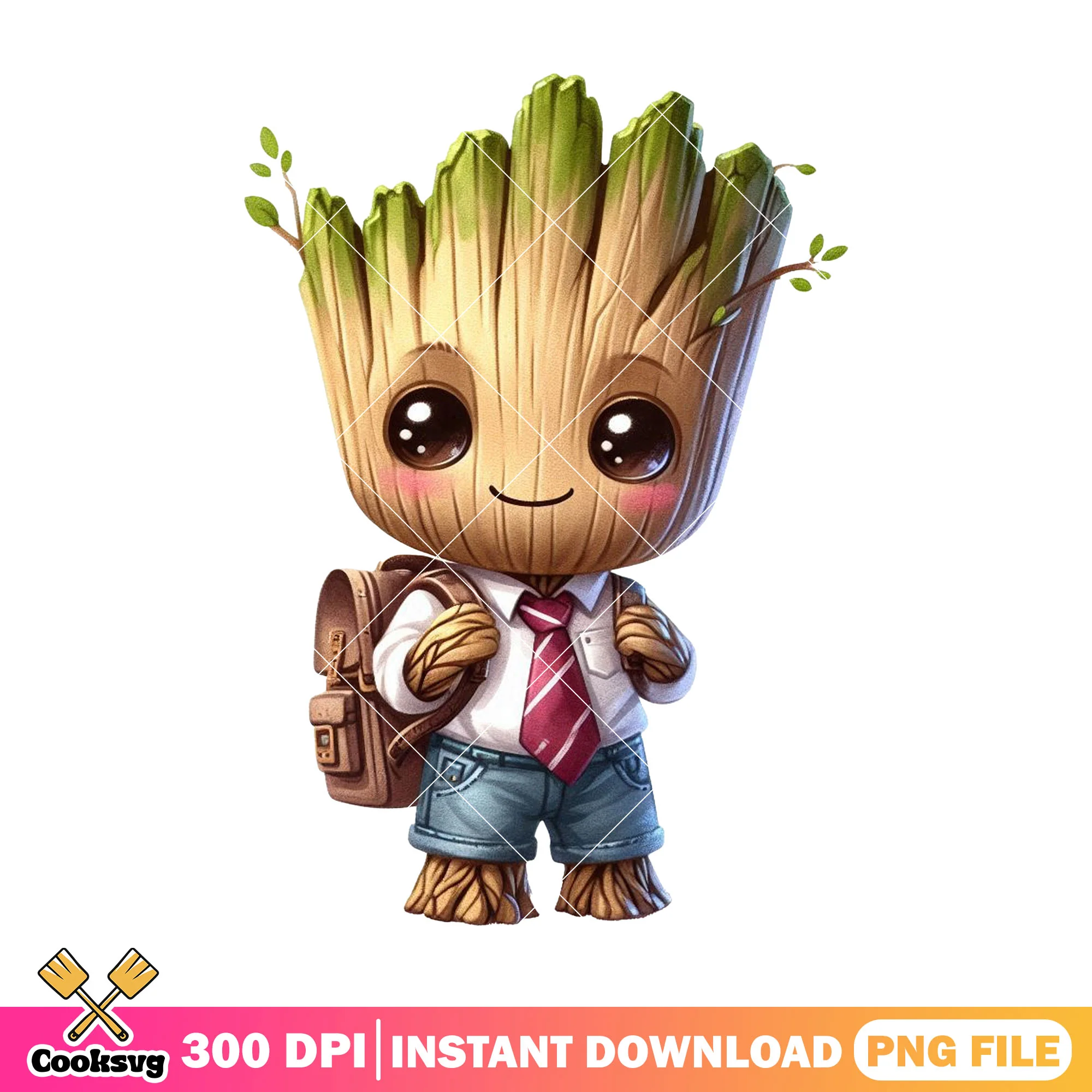 Baby groot design png, go back to school png, marvel comics png