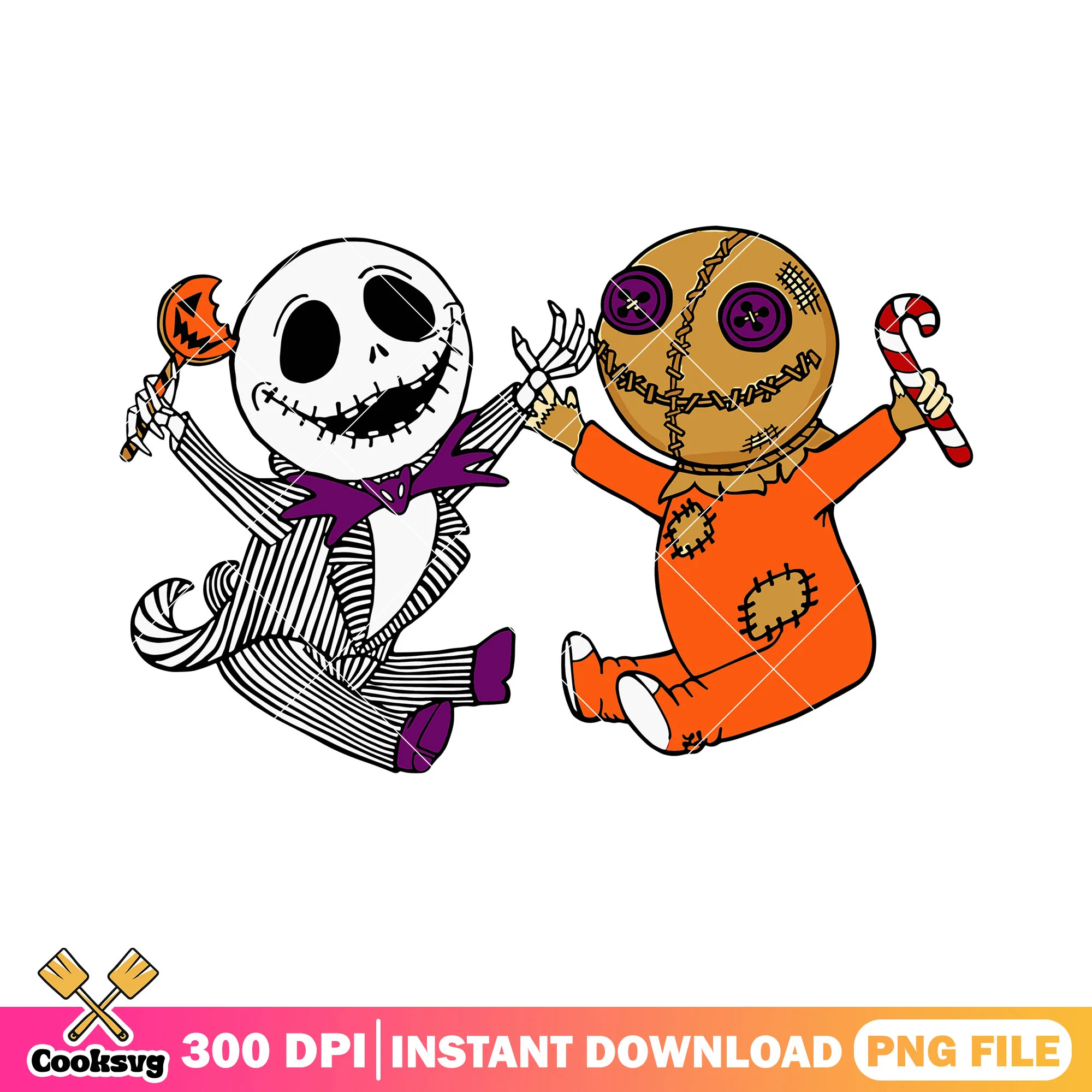 Baby jack and toy design png, halloween art png, disney world png