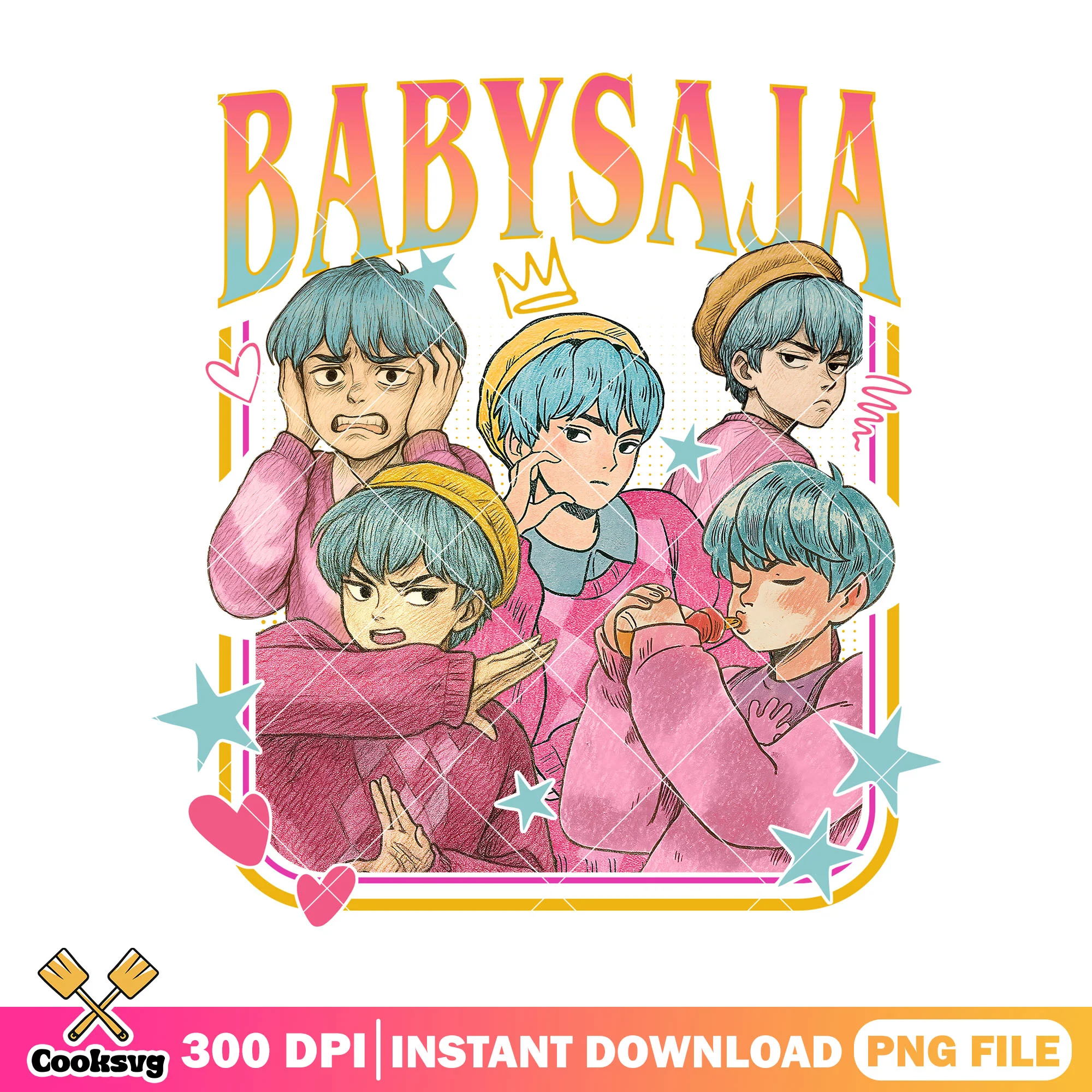 Baby saja emotions collect png, baby saja png, kpop demon hunters png