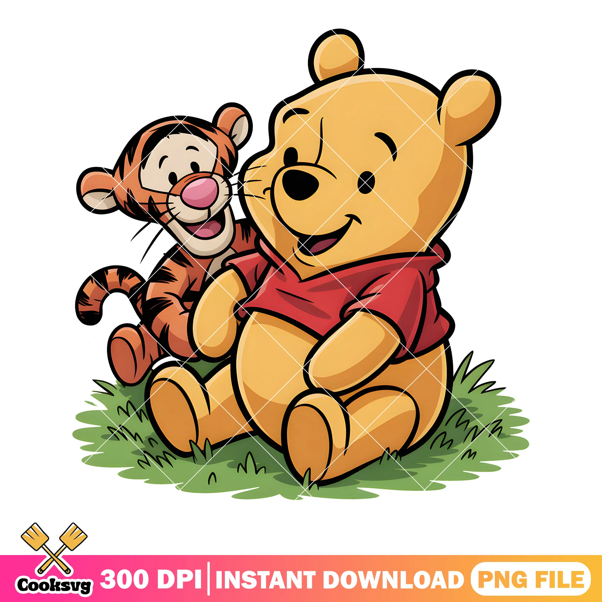 Baby tiger and pooh poster png, disney tiger png, winnie the pooh png