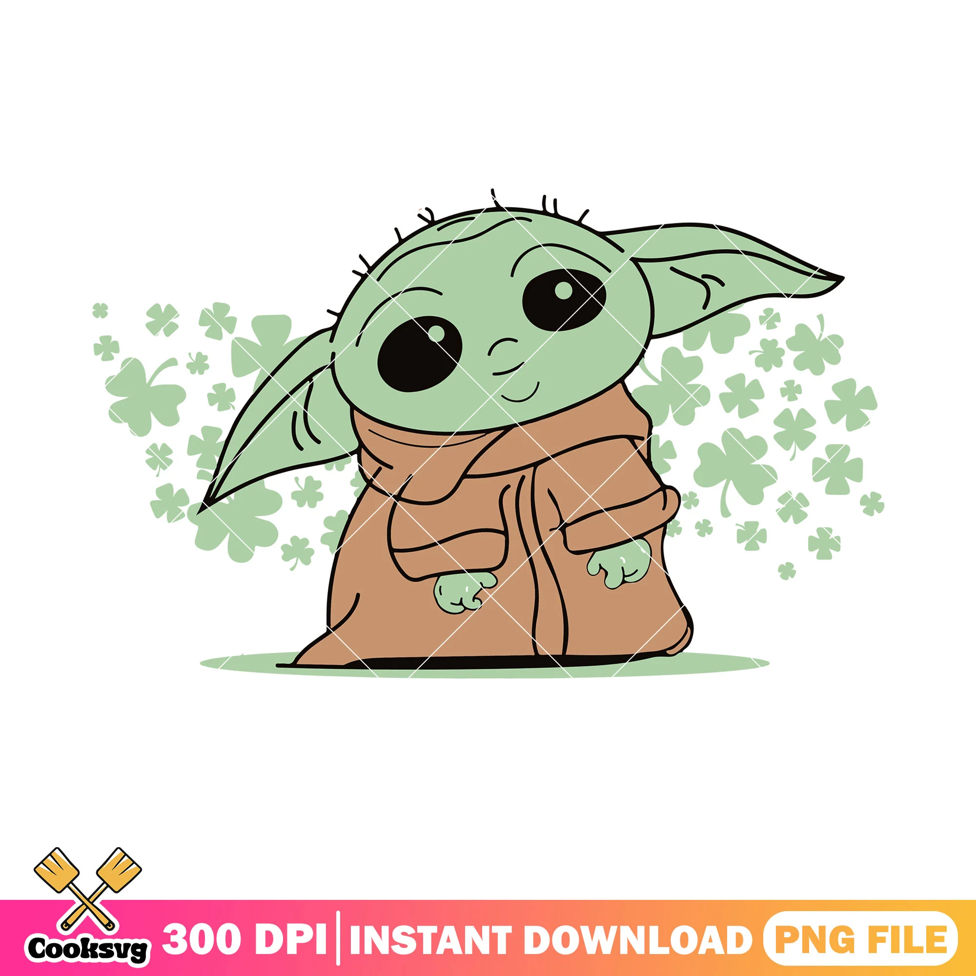 Baby yoda happy patrick day png, baby yoda png, patrick day png