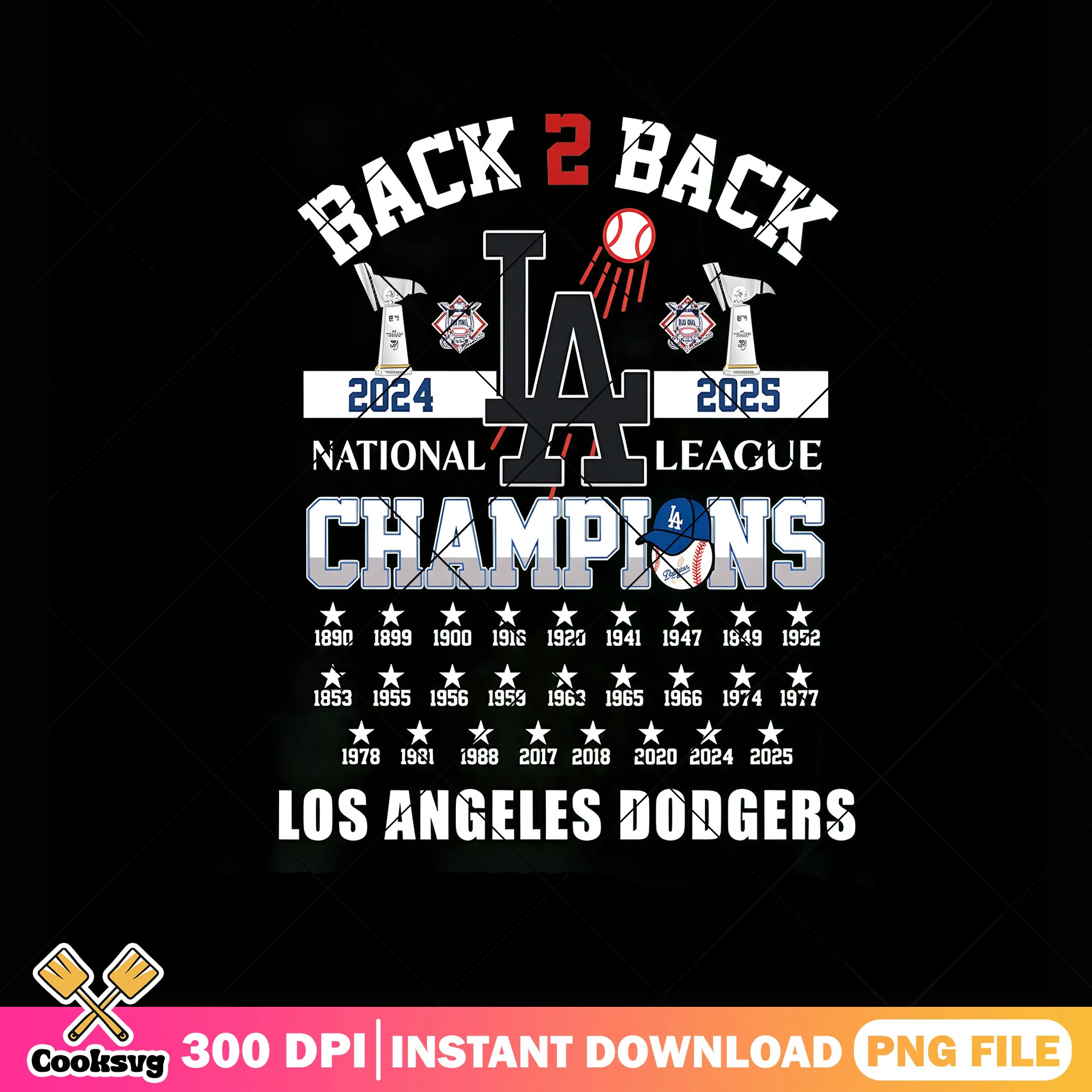Back 2 back 2024 2025 png, mlb png, Los Angeles dodgers png