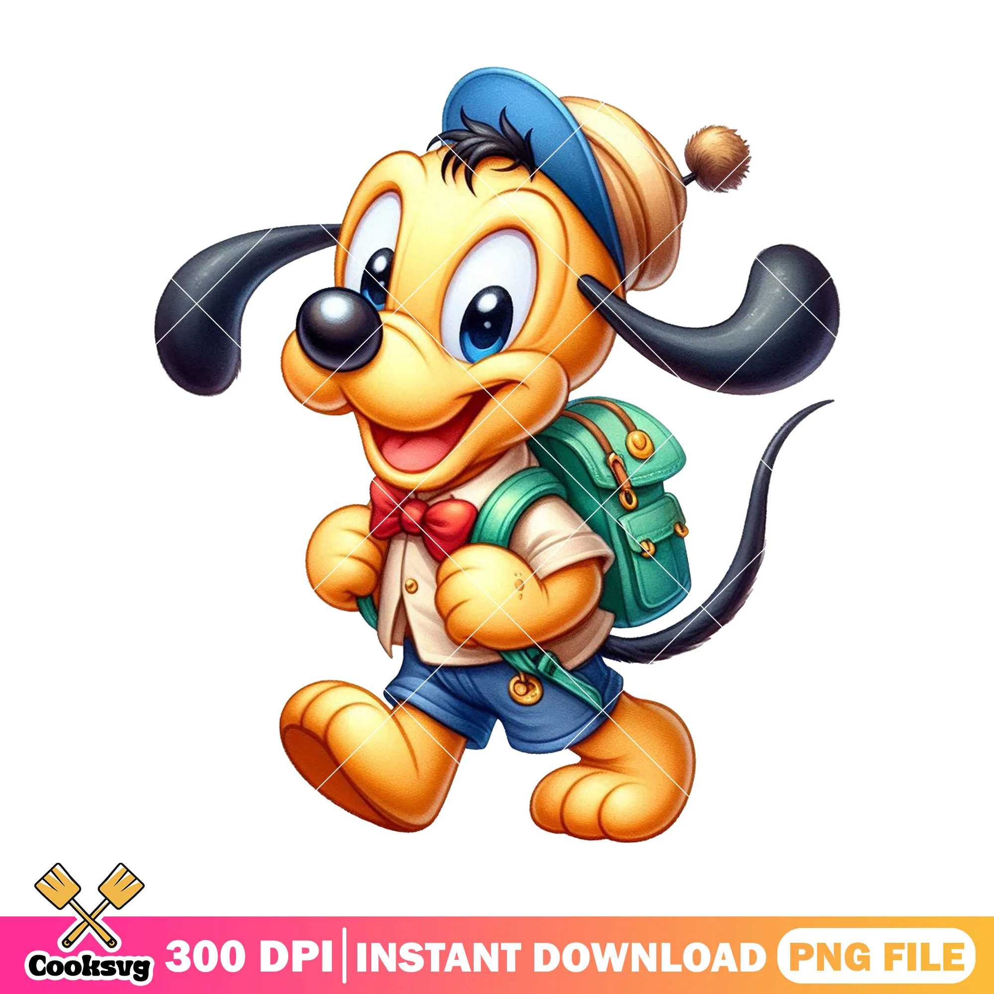 Back school pluto png, going back to school png, pluto cute png