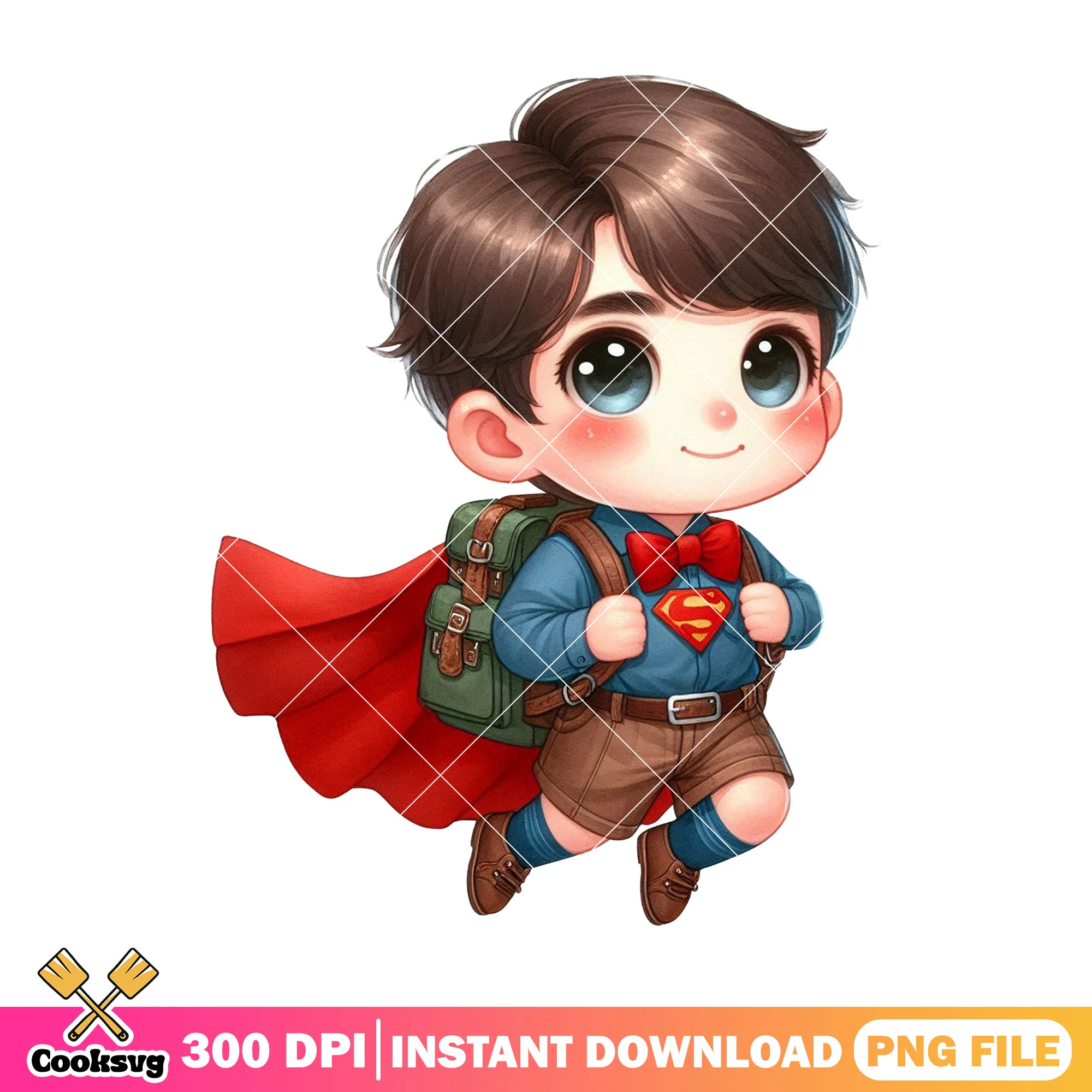Back school superman png, back to school day png, dc character png