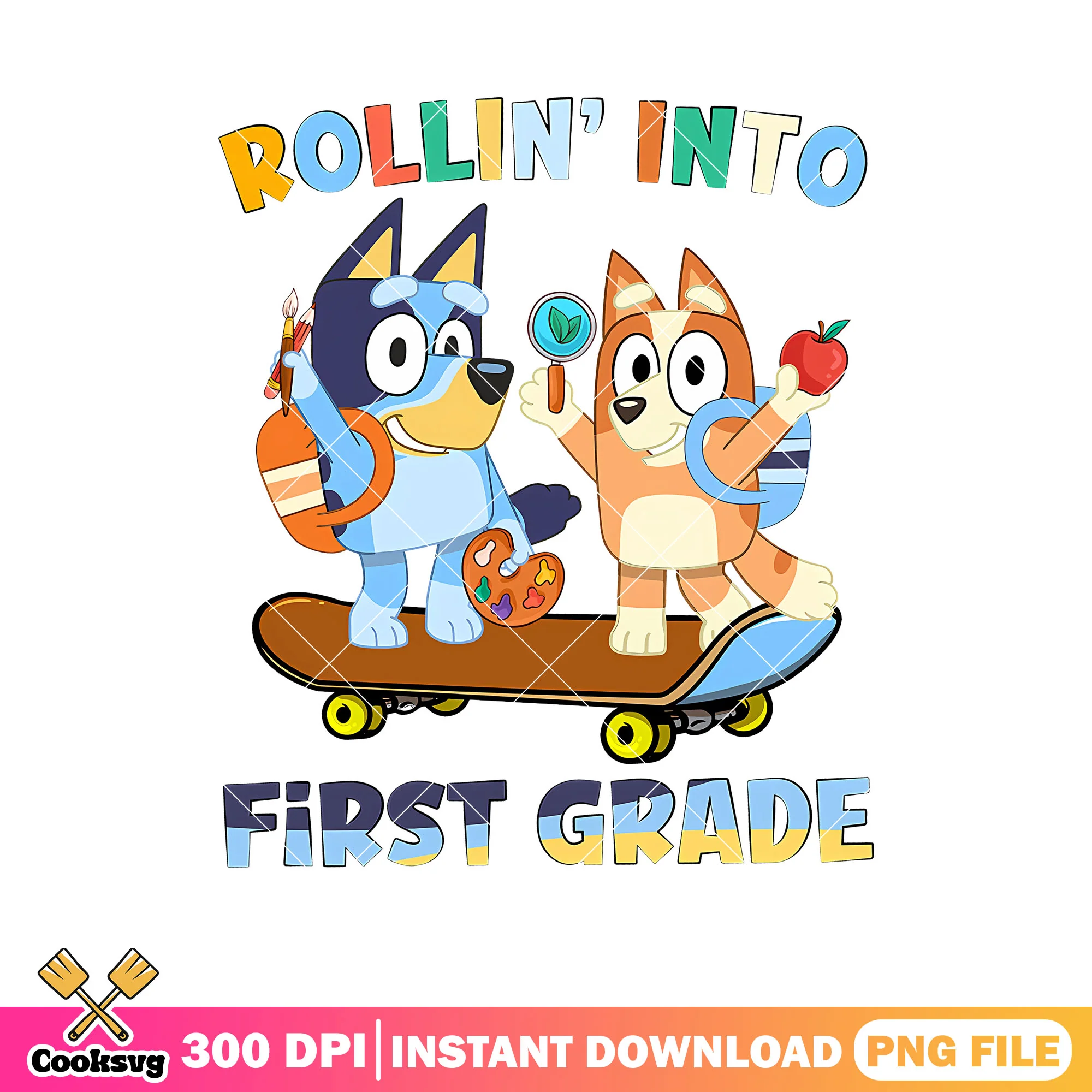 Backpack bluey rollin into first grande png, bluey and bingo png, bluey png