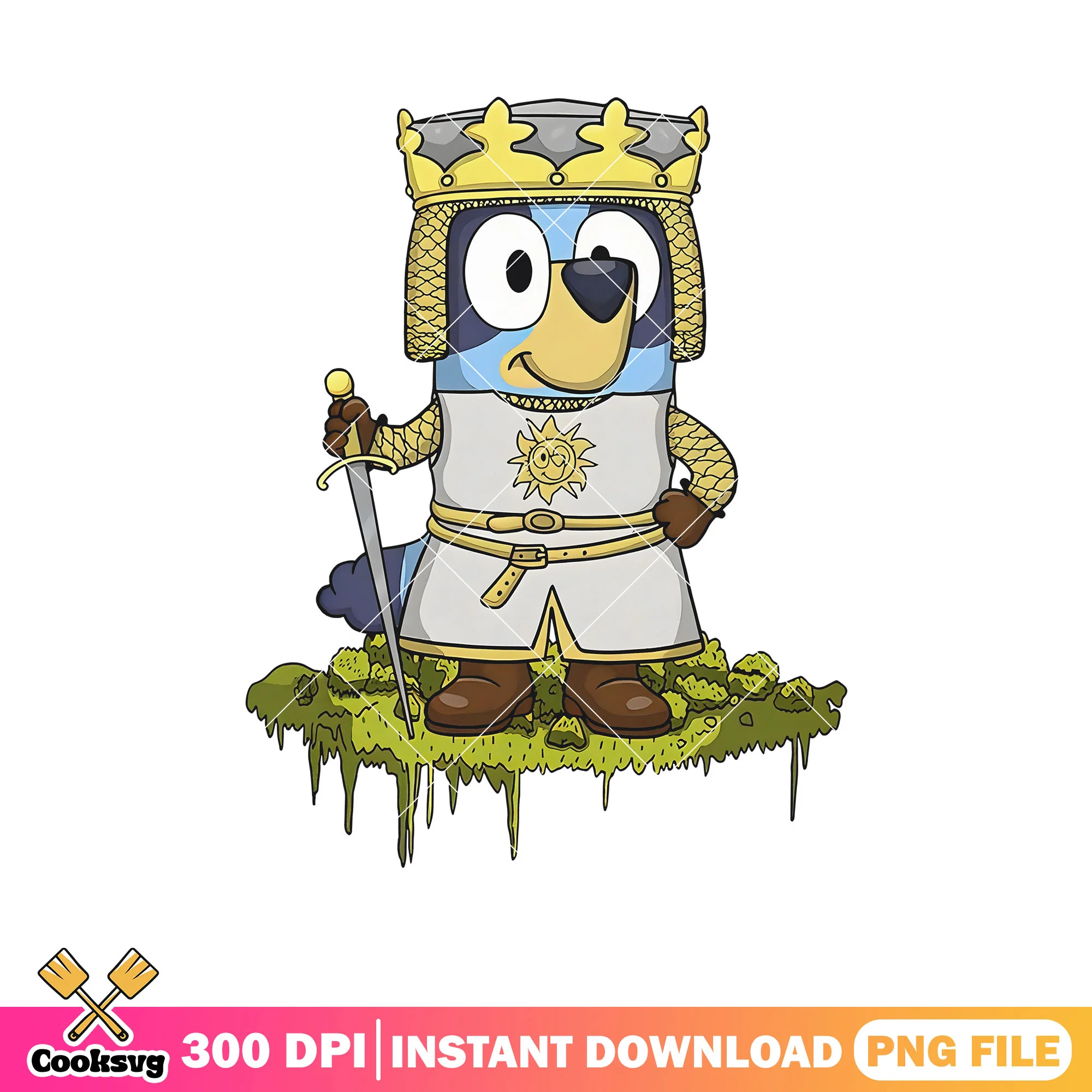 Bandit bluey and the holy grail svg, cartoon bluey svg, holy grail movie svg