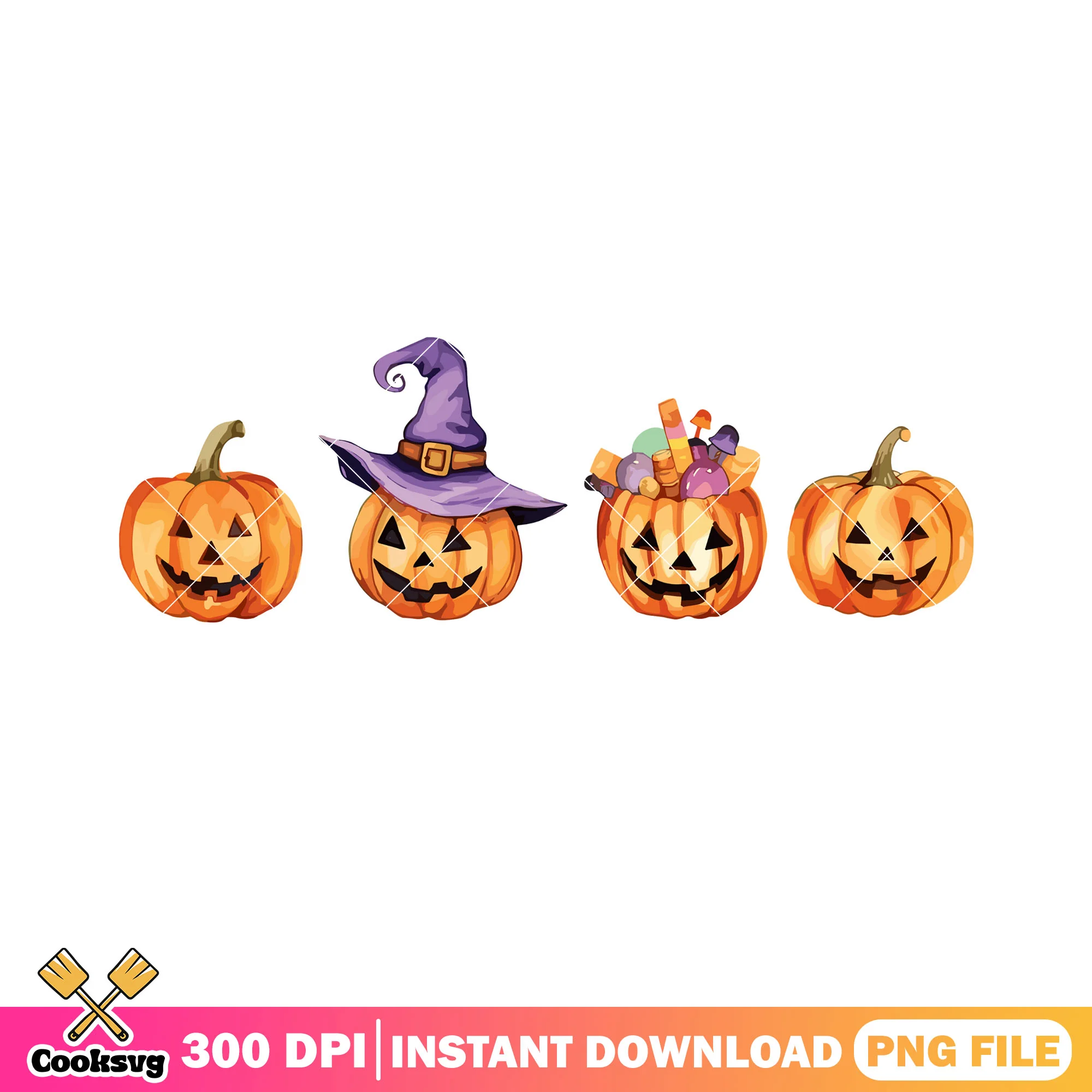 Basket pumpkin candy png, jack o lantern png, halloween scary png