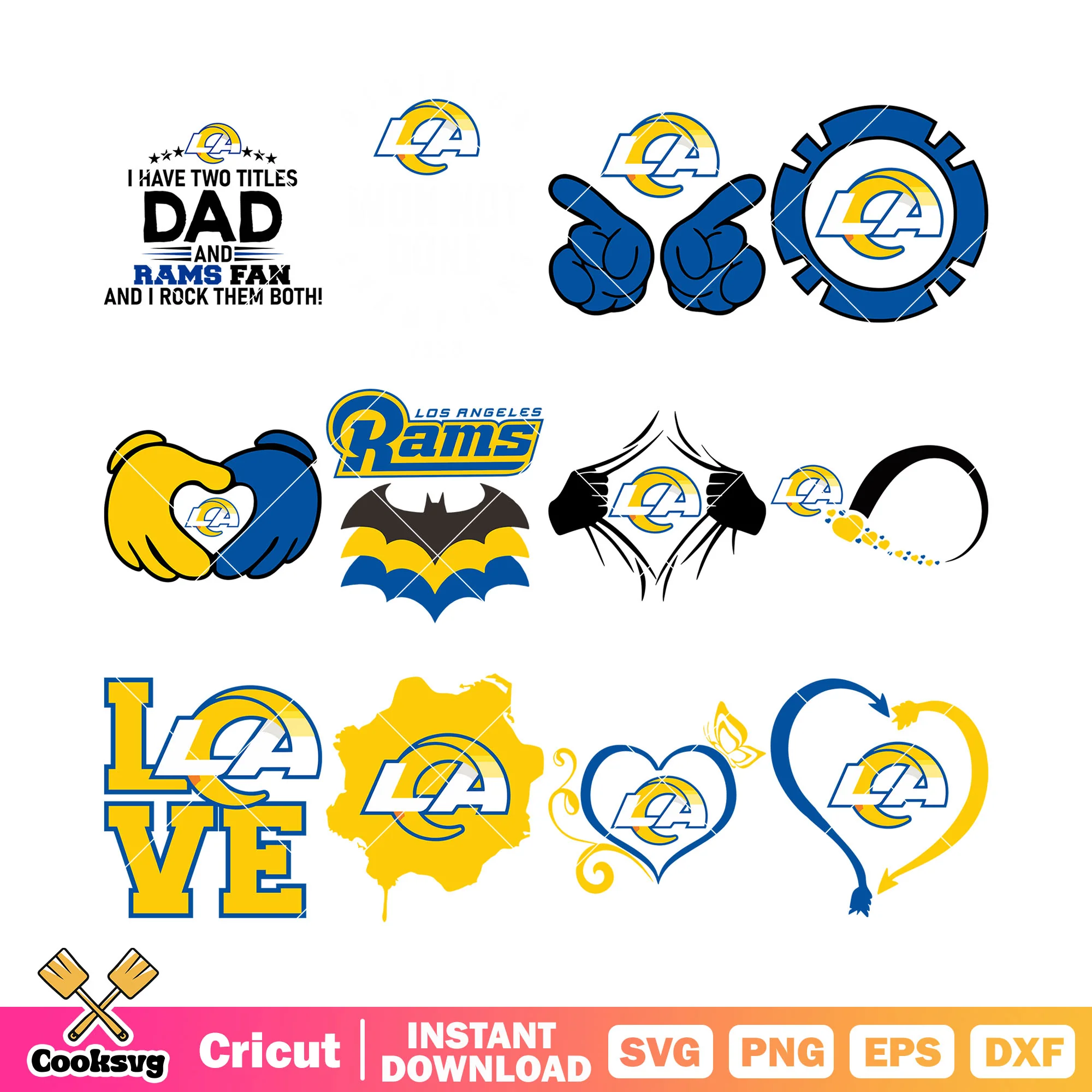 Batman NFL football teams bundle svg, Los angeles rams svg, NFC svg