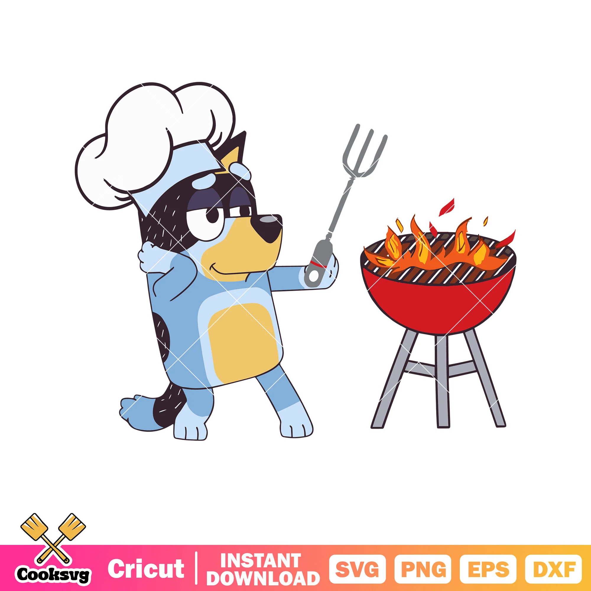 Bbq bluey bandit funny fathers day svg, dads bbq svg, bluey dad gift svg