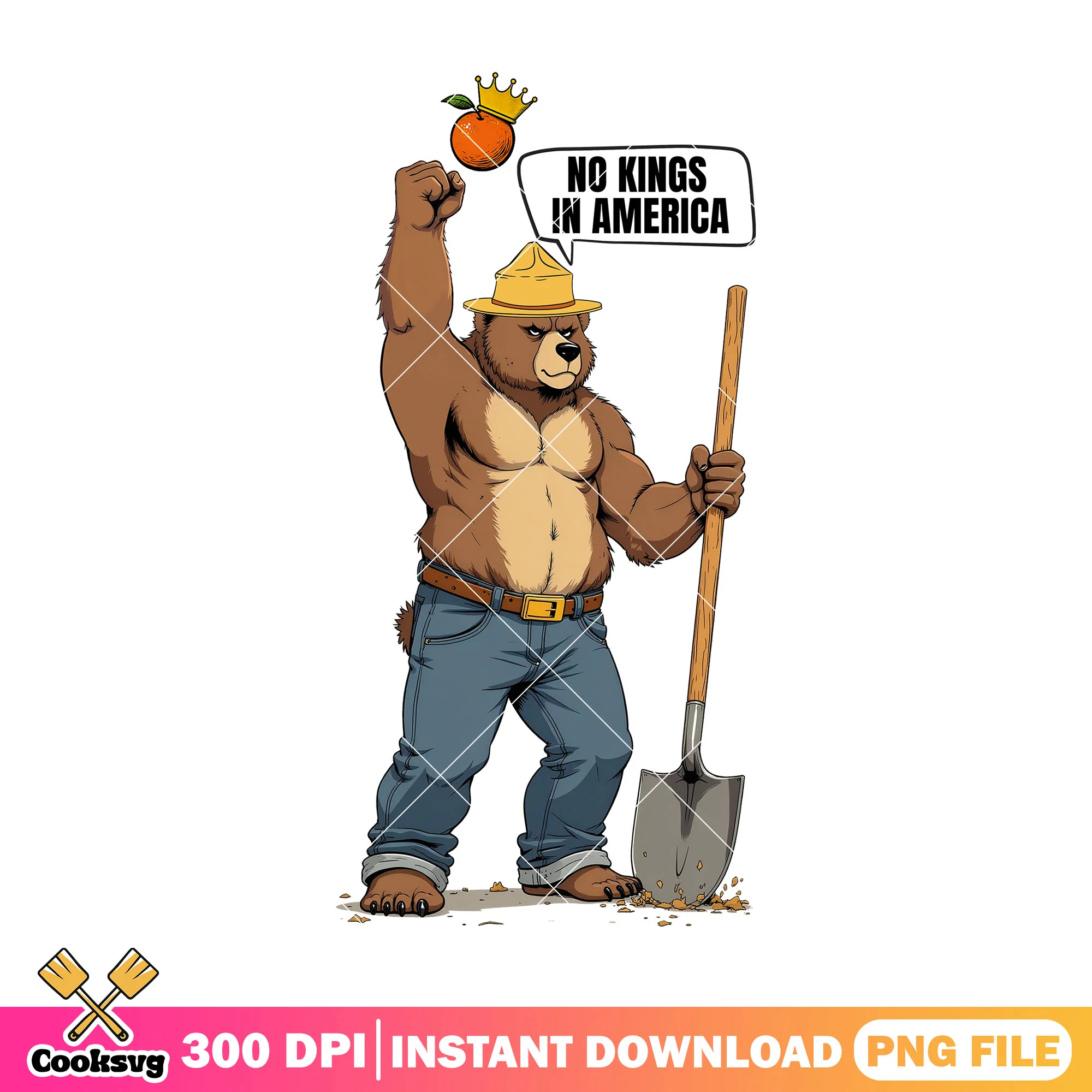 Bear smoking no kings  america png, smoking bear png, no kings png