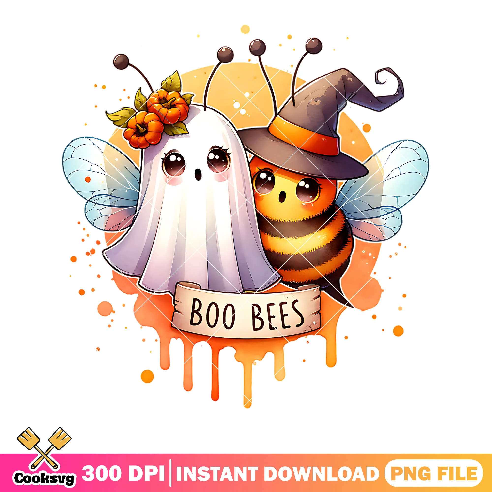 Bee and the ghost png, witch costume png, halloween scary png