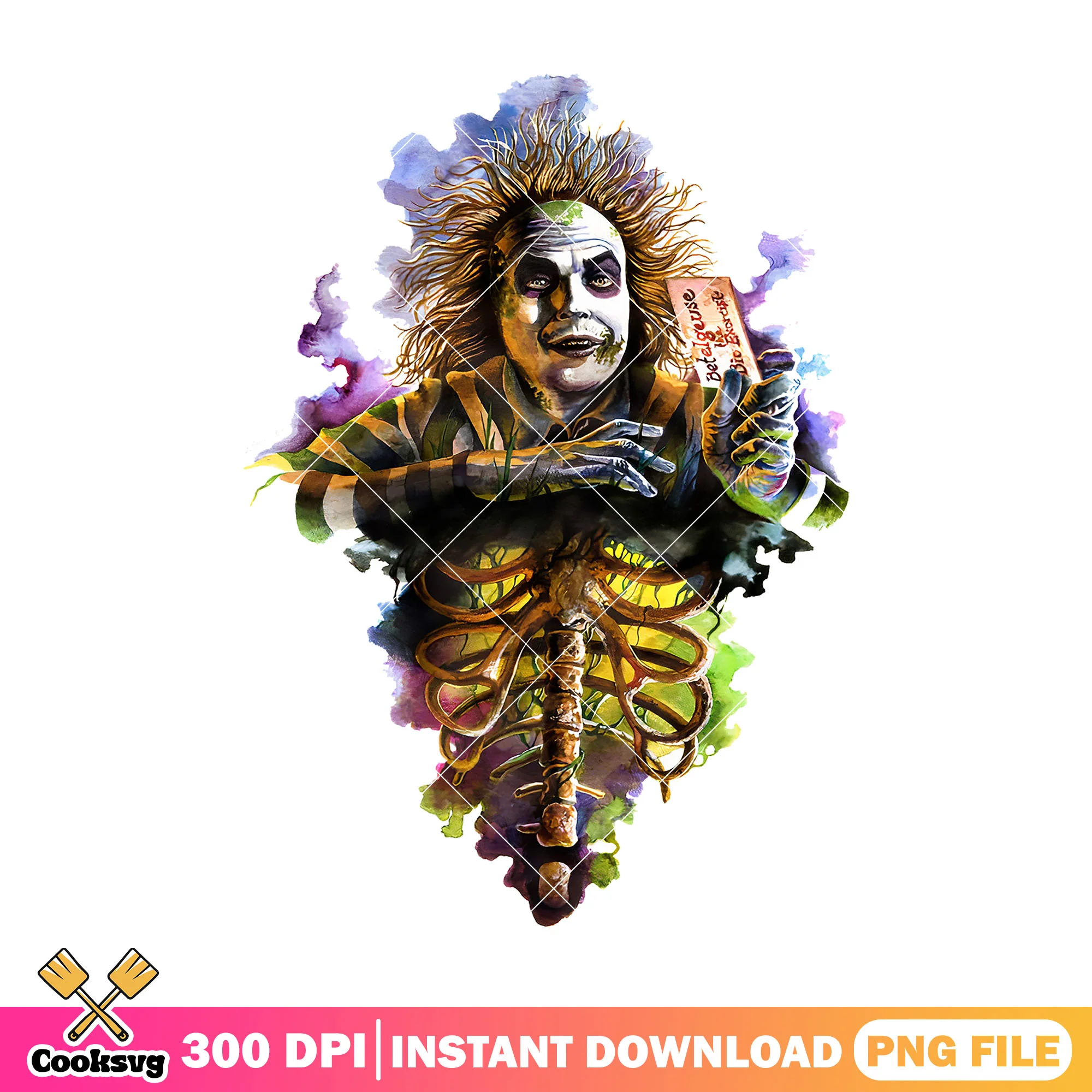 Beetlejuice character sticker design png, horror der film png