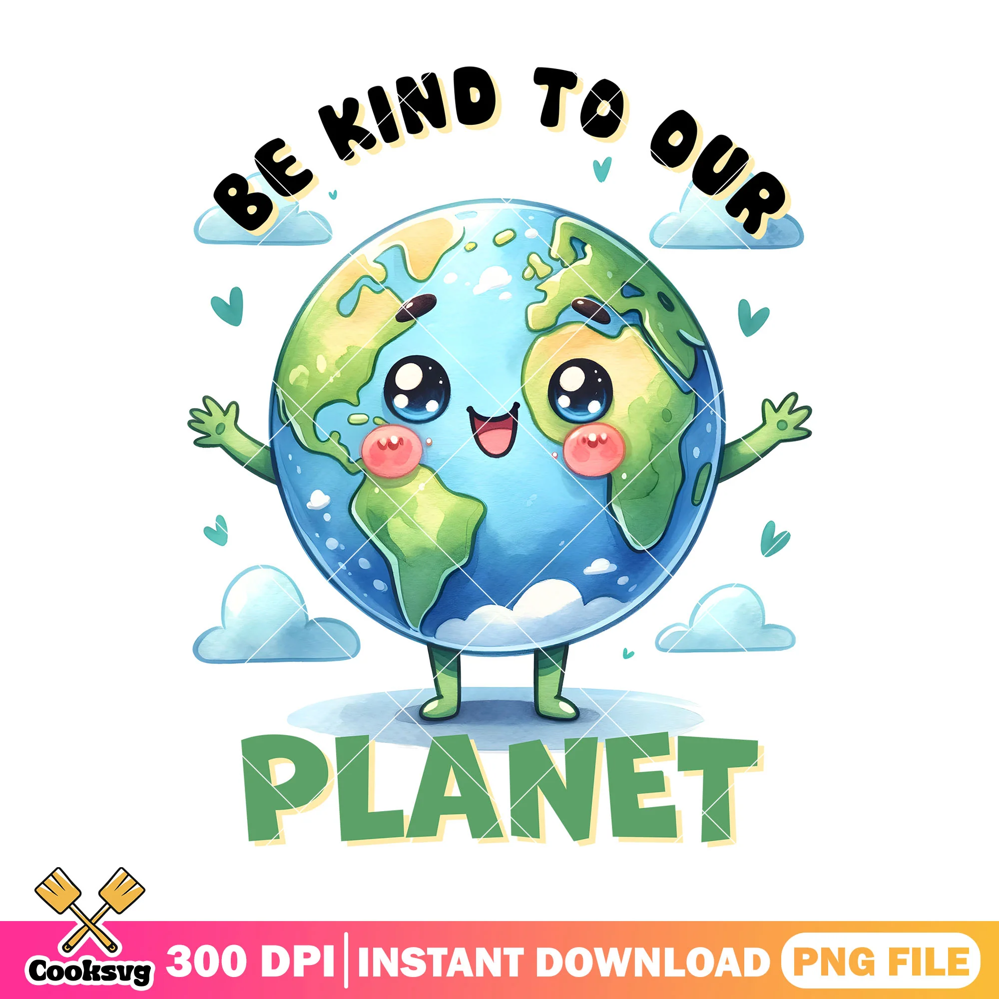 Bekind to our planet png, cartoon earth png, earth day crafts png