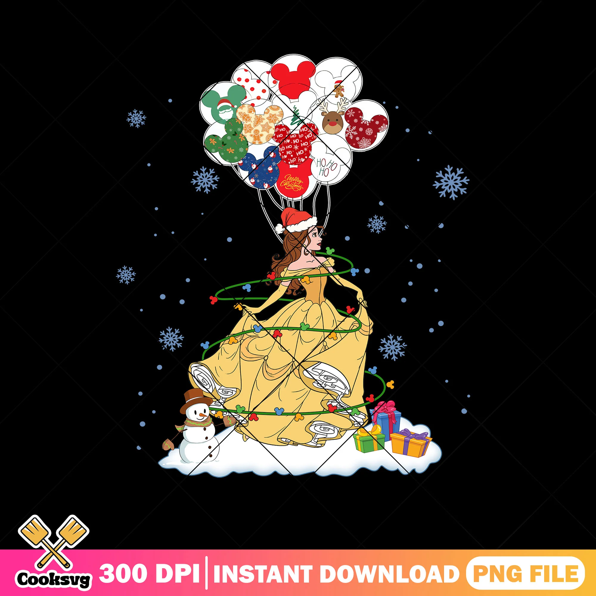Bella christmas stuff png, bella princess png, white christmas png