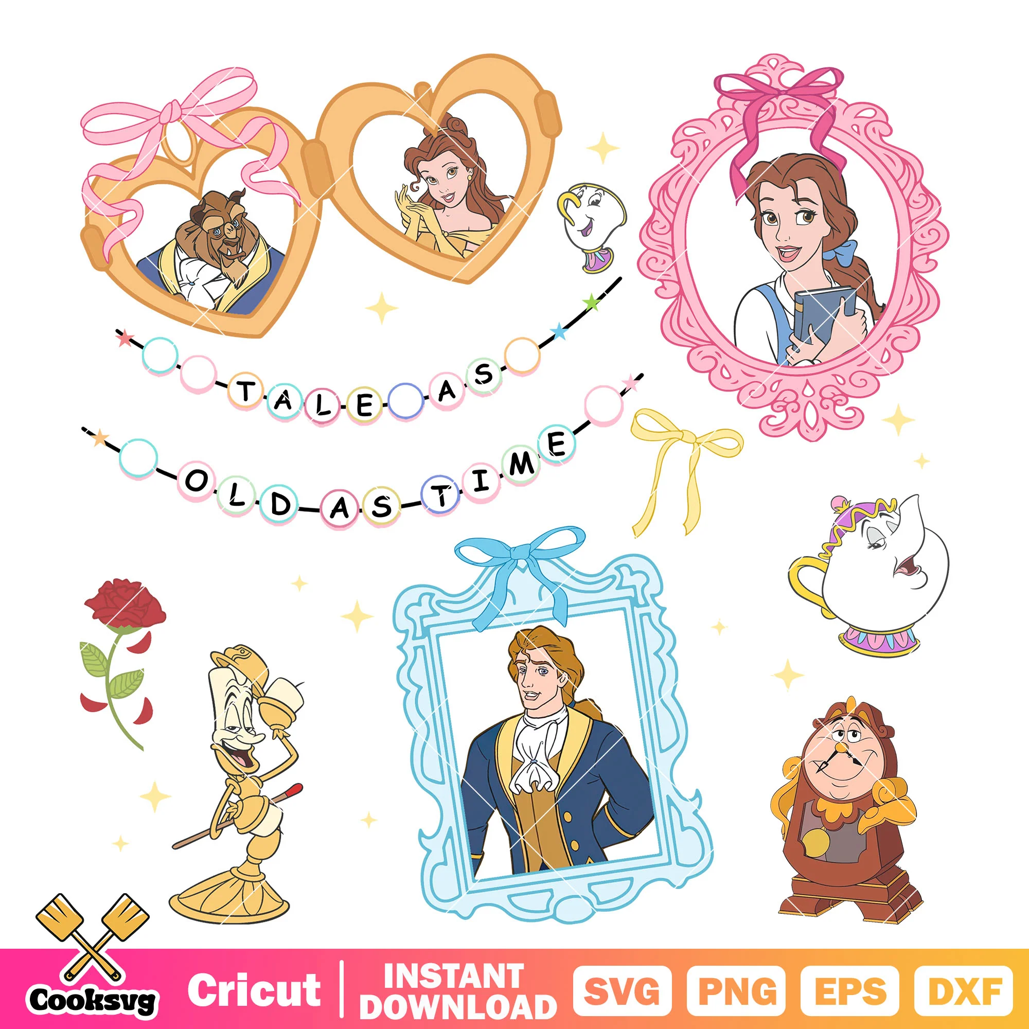Belle and prince love disney mirror png, Belle and prince png