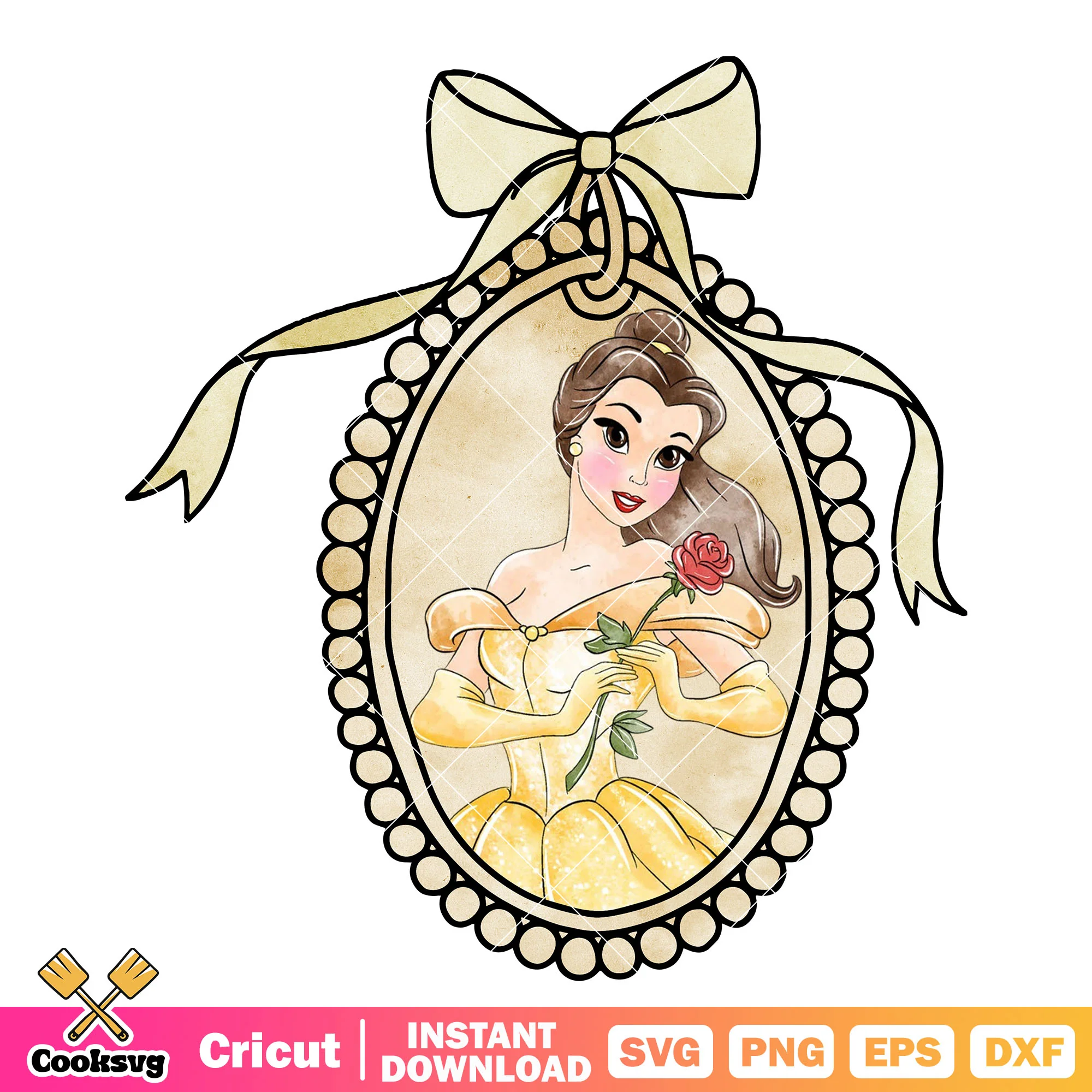 Belle Princess Disney Mirror PNG, Belle Princess PNG, Disney Princess Mirror PNG